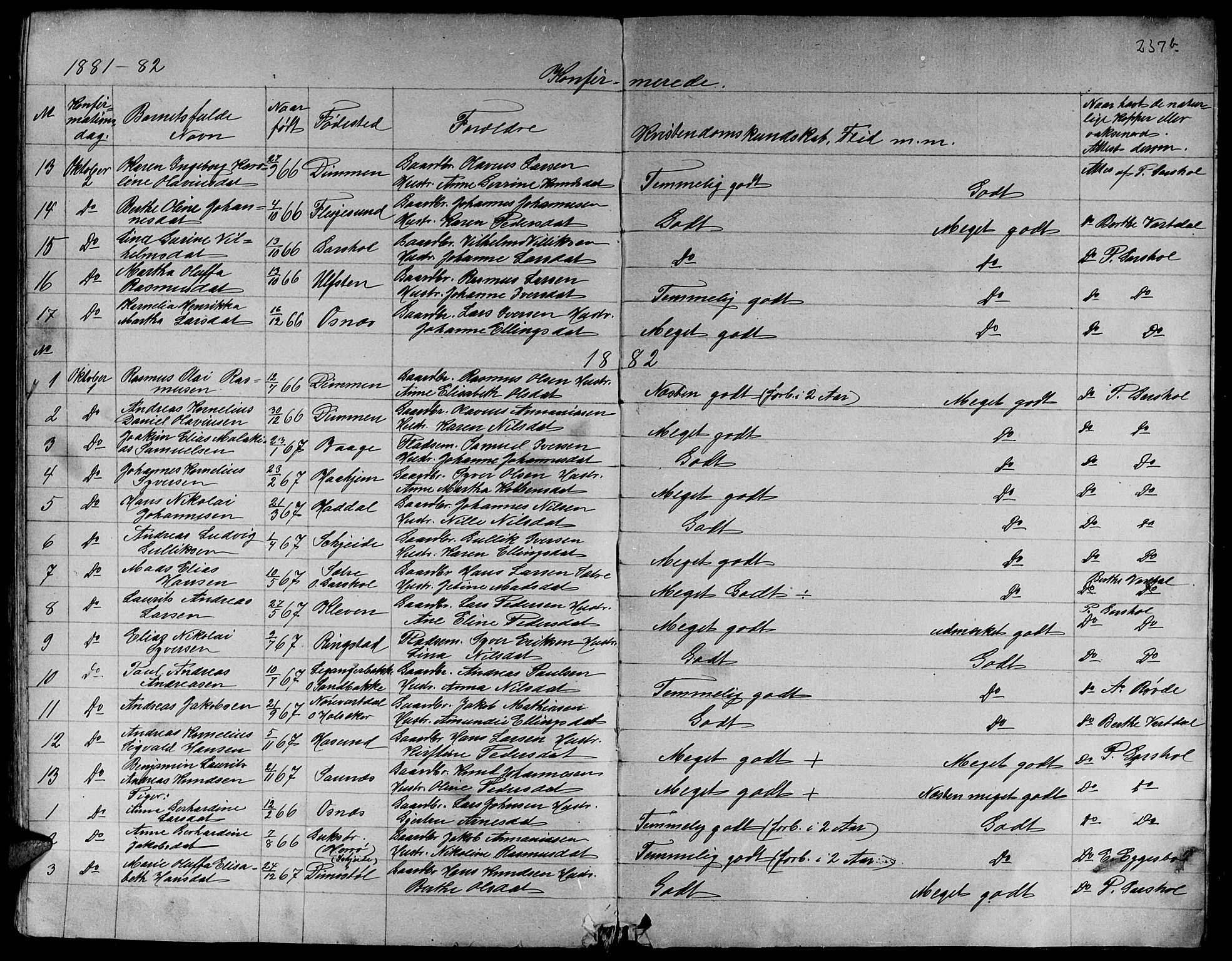 Ministerialprotokoller, klokkerbøker og fødselsregistre - Møre og Romsdal, AV/SAT-A-1454/509/L0111: Parish register (copy) no. 509C01, 1854-1882, p. 237