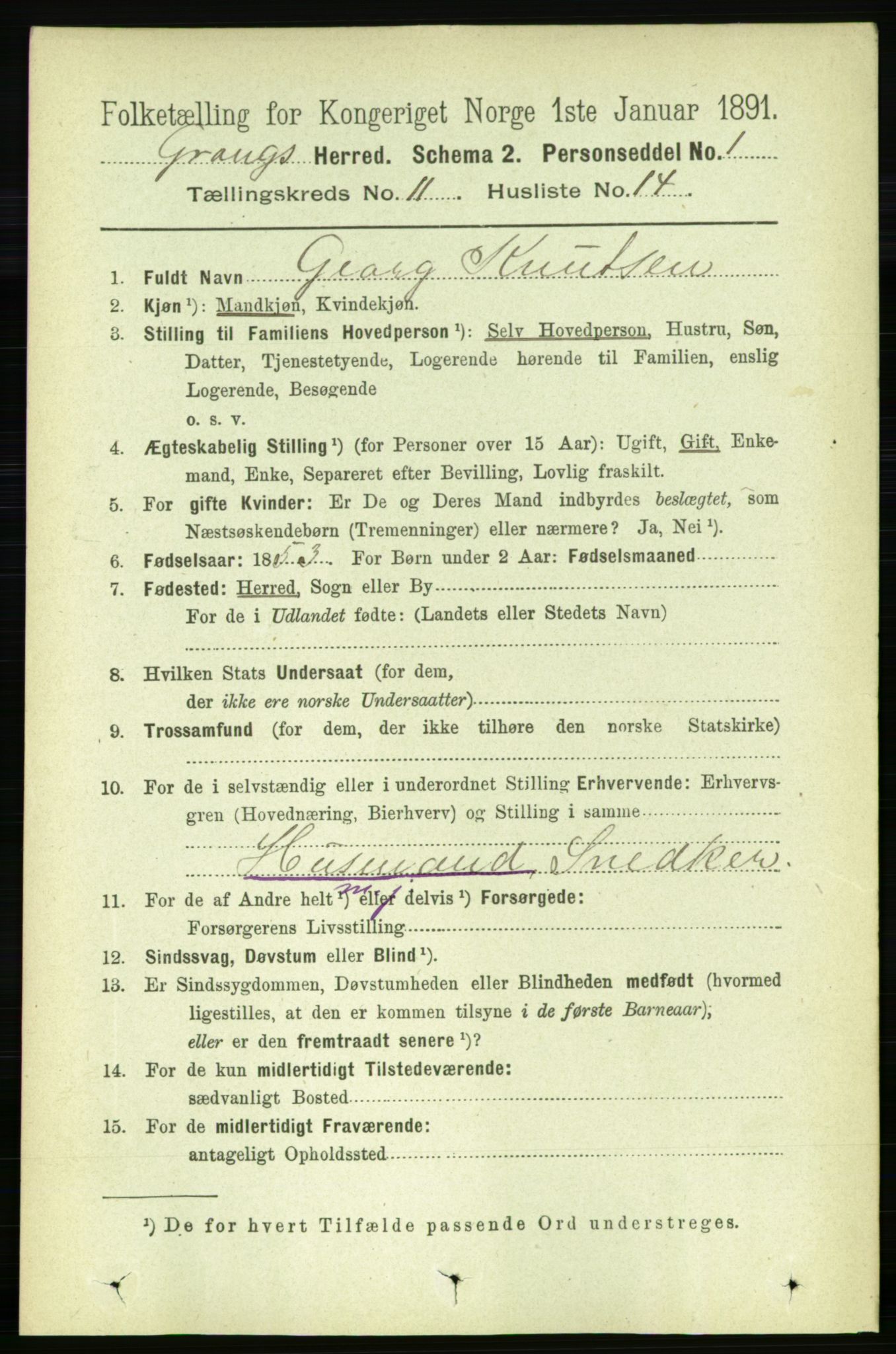 RA, 1891 census for 1742 Grong, 1891, p. 4150