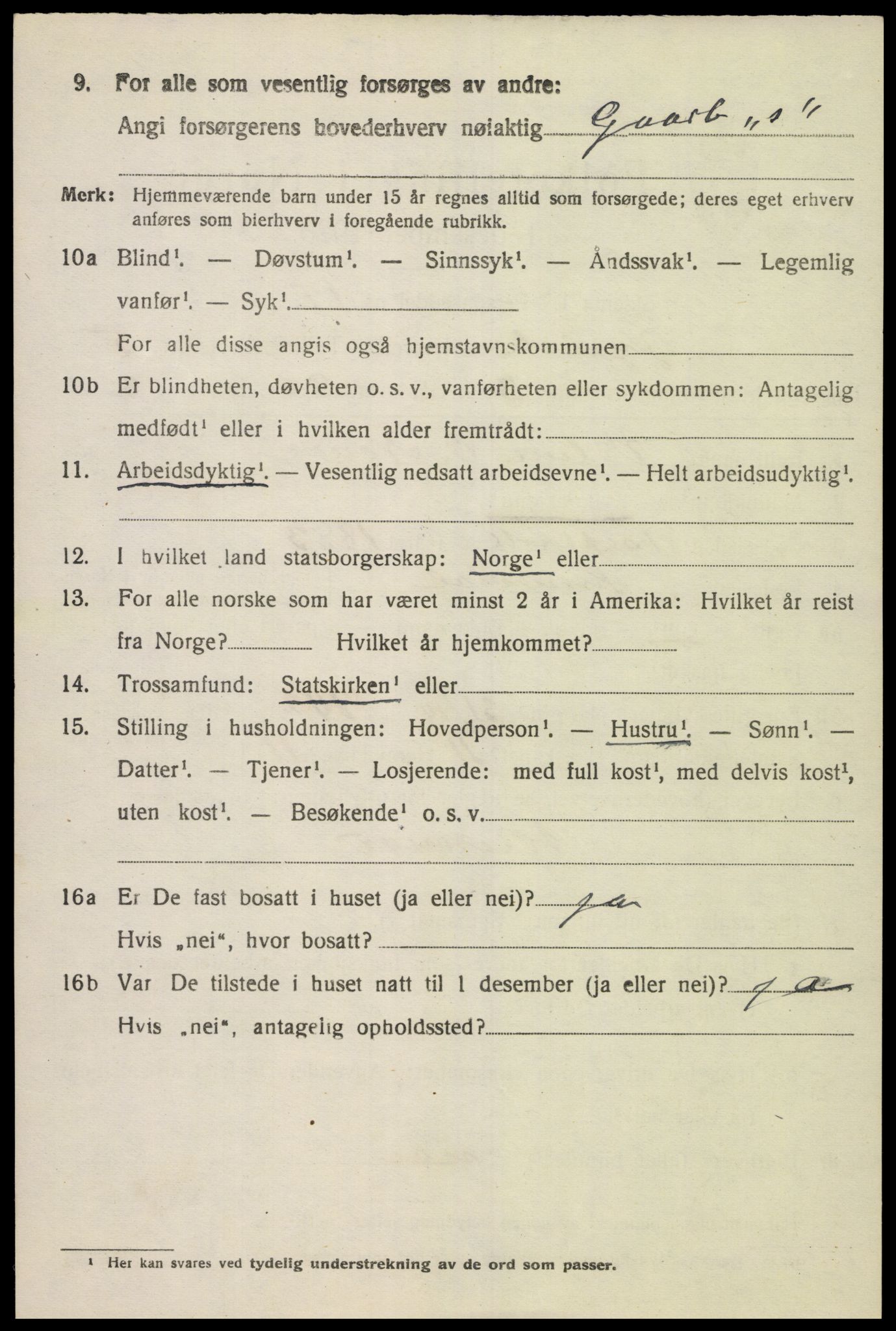 SAK, 1920 census for Øyslebø, 1920, p. 1307