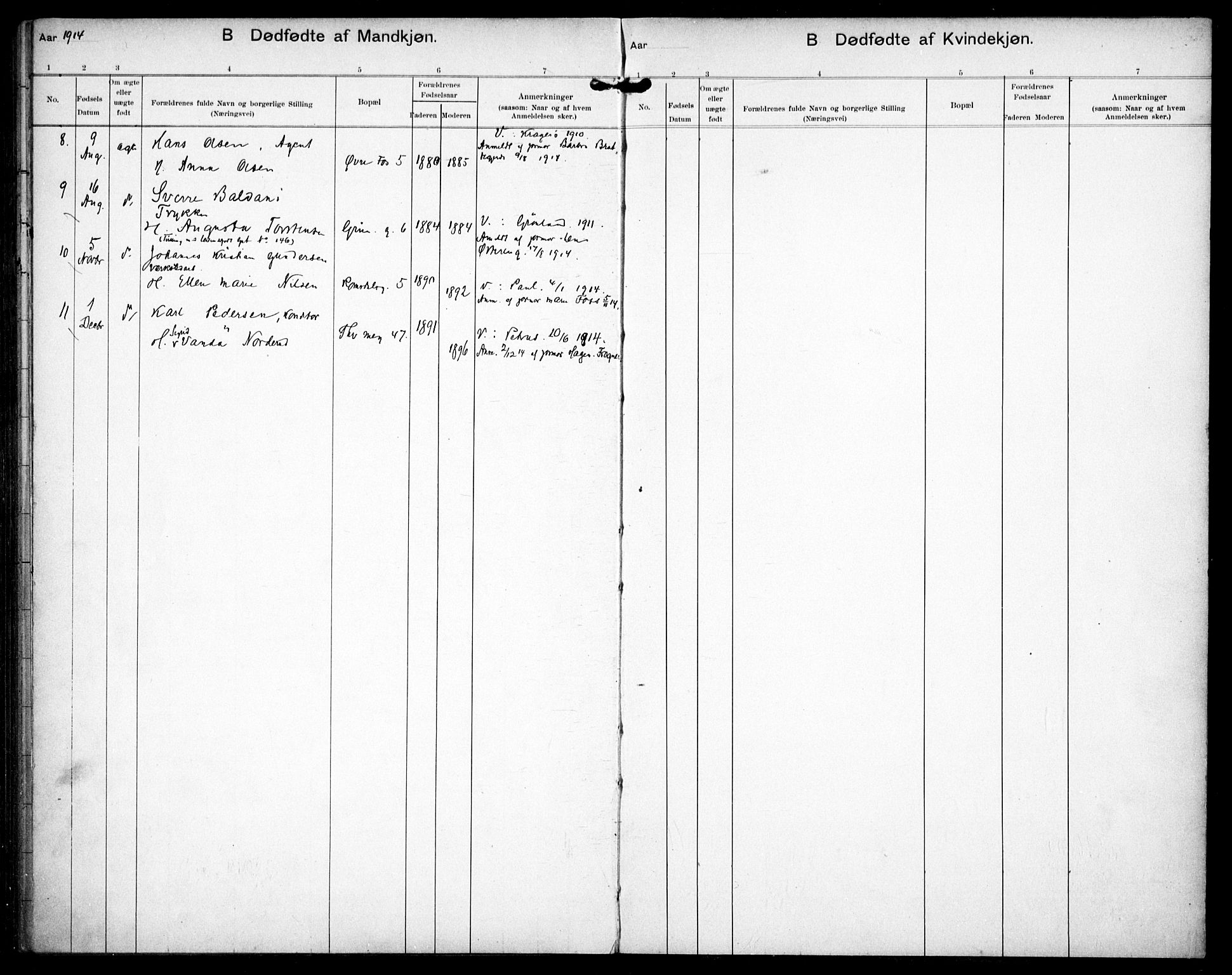 Paulus prestekontor Kirkebøker, AV/SAO-A-10871/F/Fa/L0018: Parish register (official) no. 18, 1906-1915