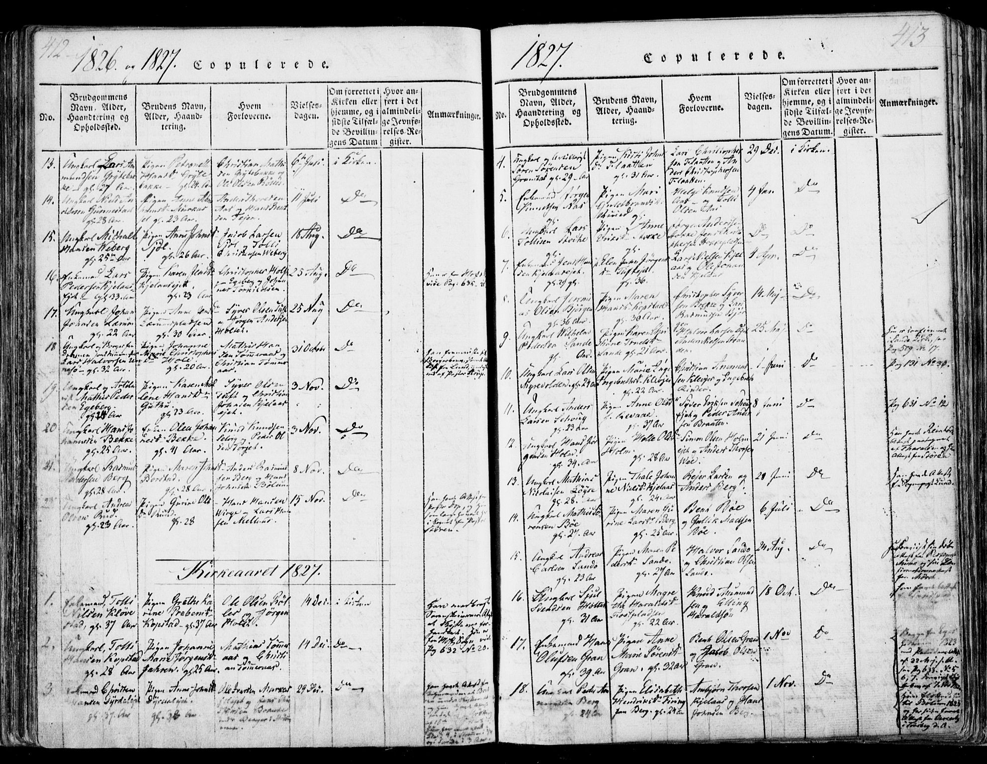 Sande Kirkebøker, SAKO/A-53/F/Fa/L0003: Parish register (official) no. 3, 1814-1847, p. 412-413