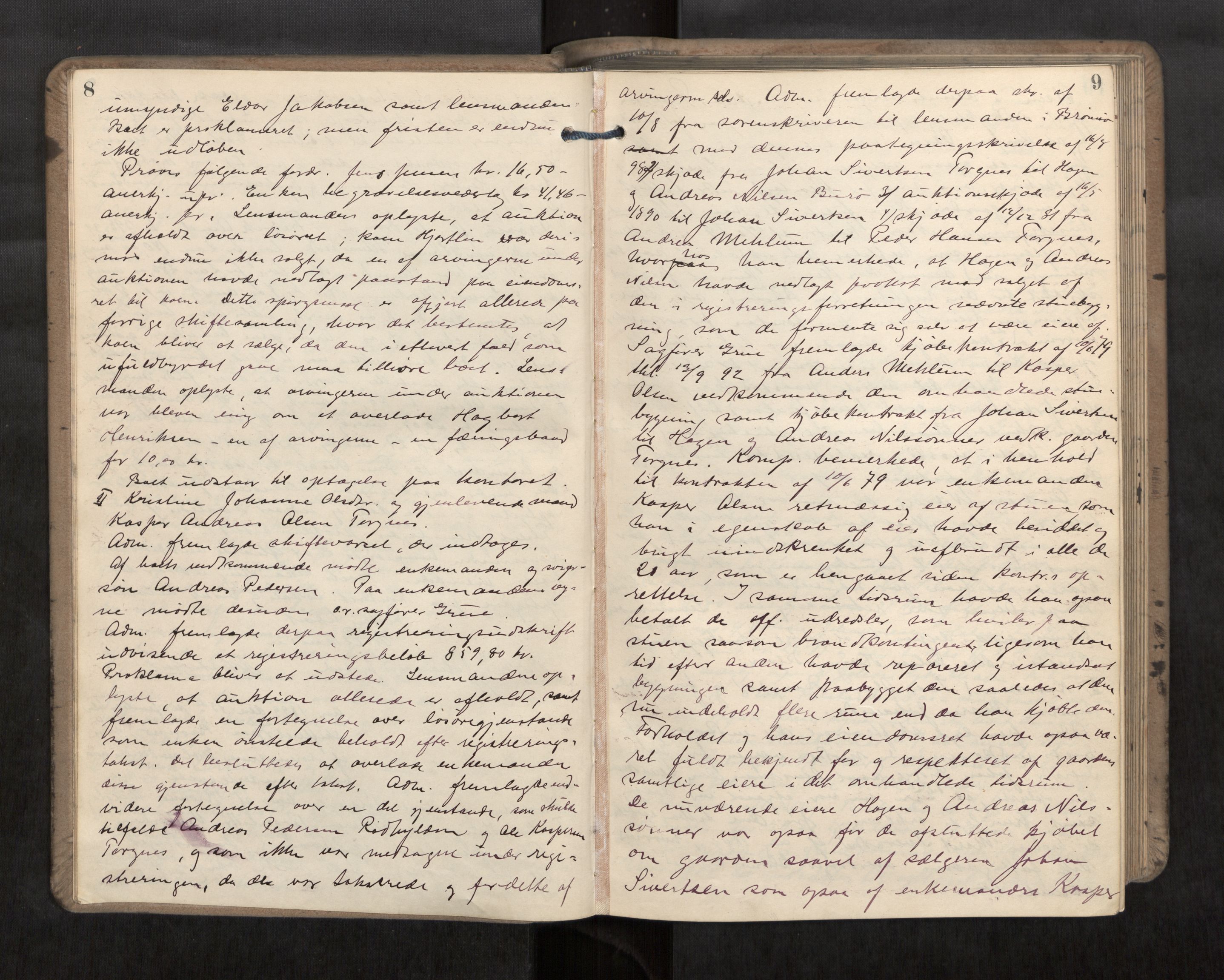 Søndre Helgeland sorenskriveri, AV/SAT-A-4575/1/3/3B/L0006: Skiftebehandlingsprotokoll, 1899-1903, p. 8-9
