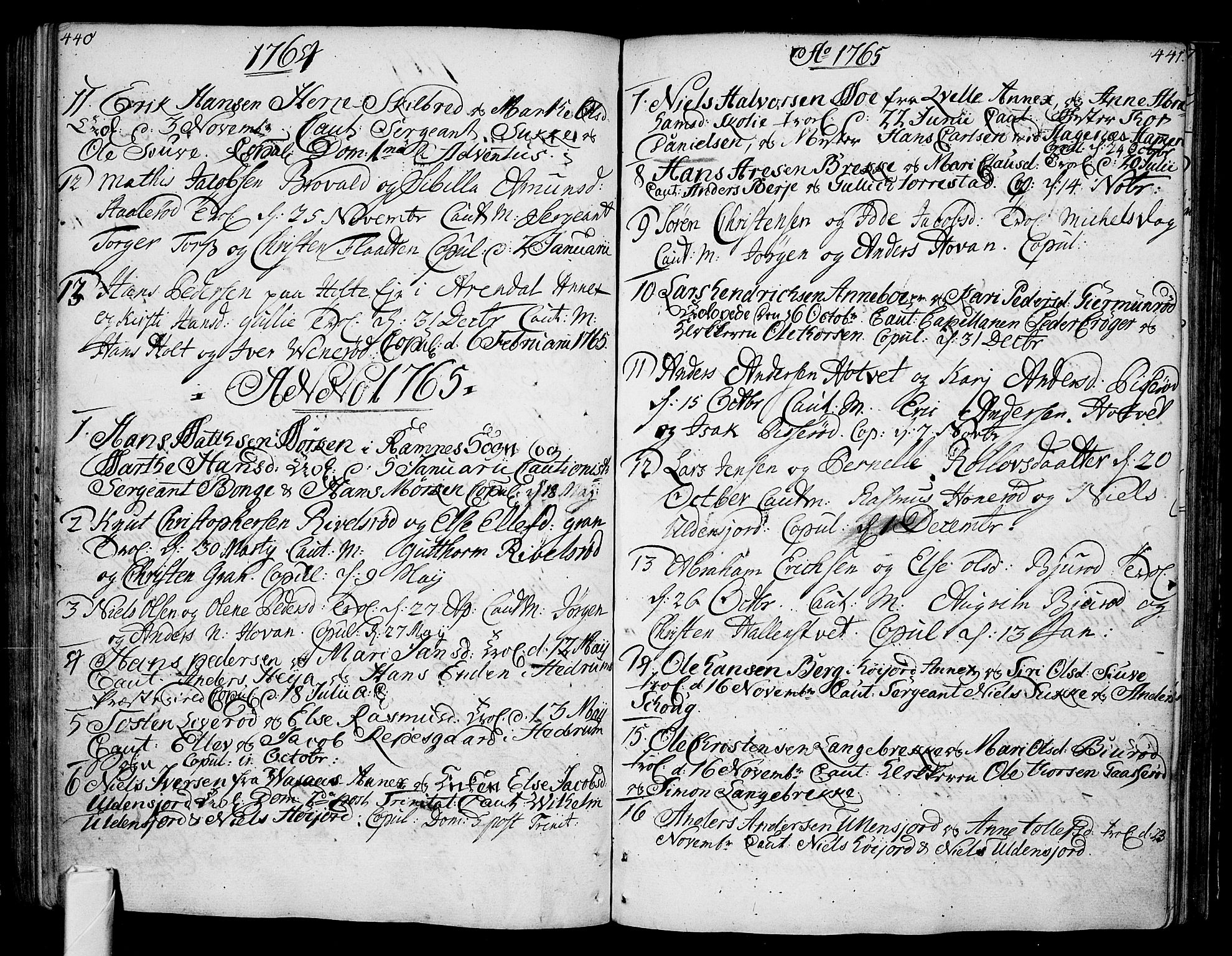 Andebu kirkebøker, SAKO/A-336/F/Fa/L0002: Parish register (official) no. 2, 1733-1802, p. 440-441