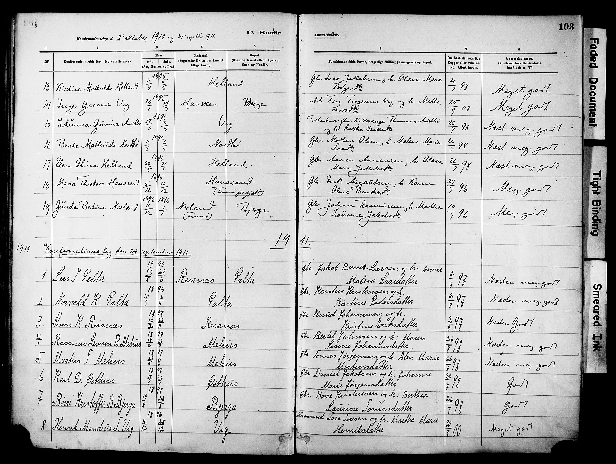 Rennesøy sokneprestkontor, SAST/A -101827/H/Ha/Haa/L0012: Parish register (official) no. A 13, 1885-1917, p. 103