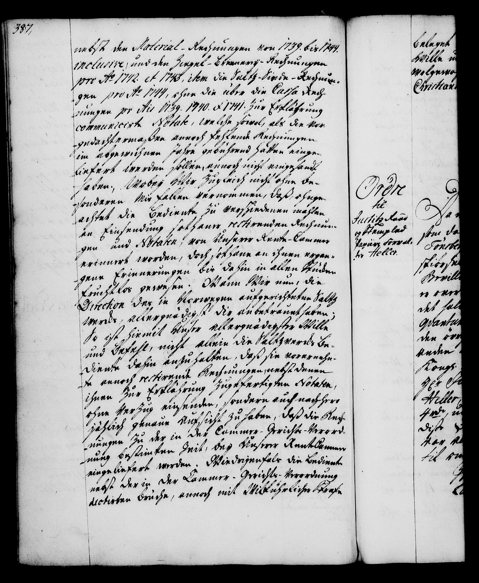 Rentekammeret, Kammerkanselliet, AV/RA-EA-3111/G/Gg/Gga/L0005: Norsk ekspedisjonsprotokoll med register (merket RK 53.5), 1741-1749, p. 387