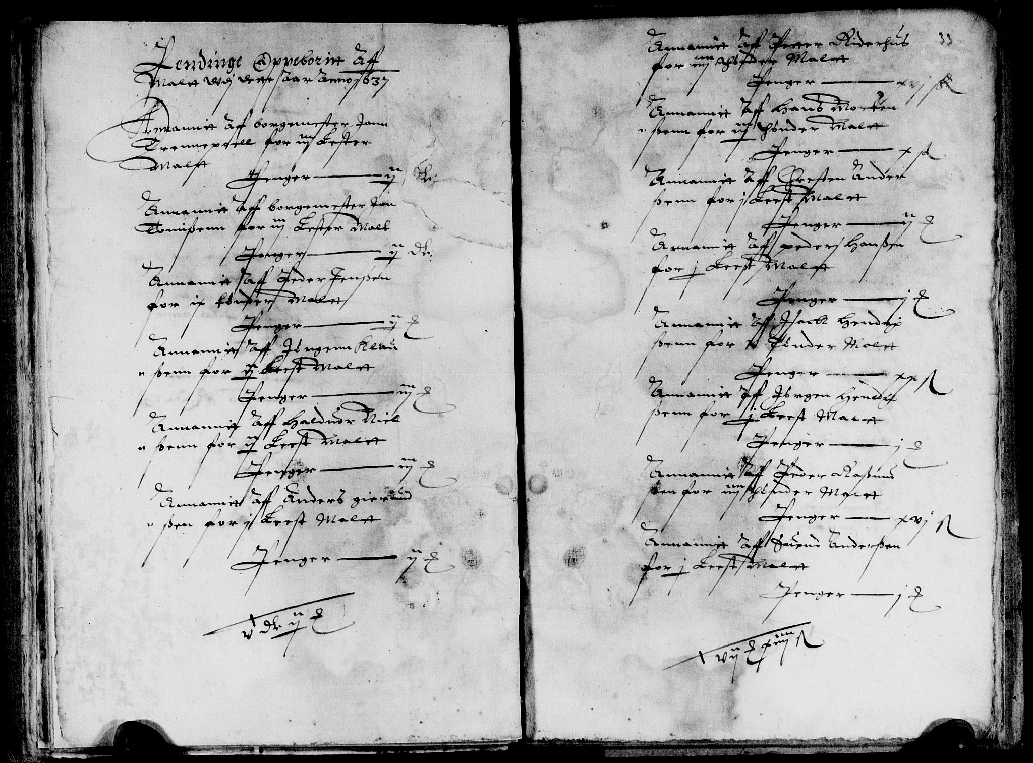 Rentekammeret inntil 1814, Reviderte regnskaper, Lensregnskaper, AV/RA-EA-5023/R/Rb/Rbp/L0020: Bratsberg len, 1637-1638