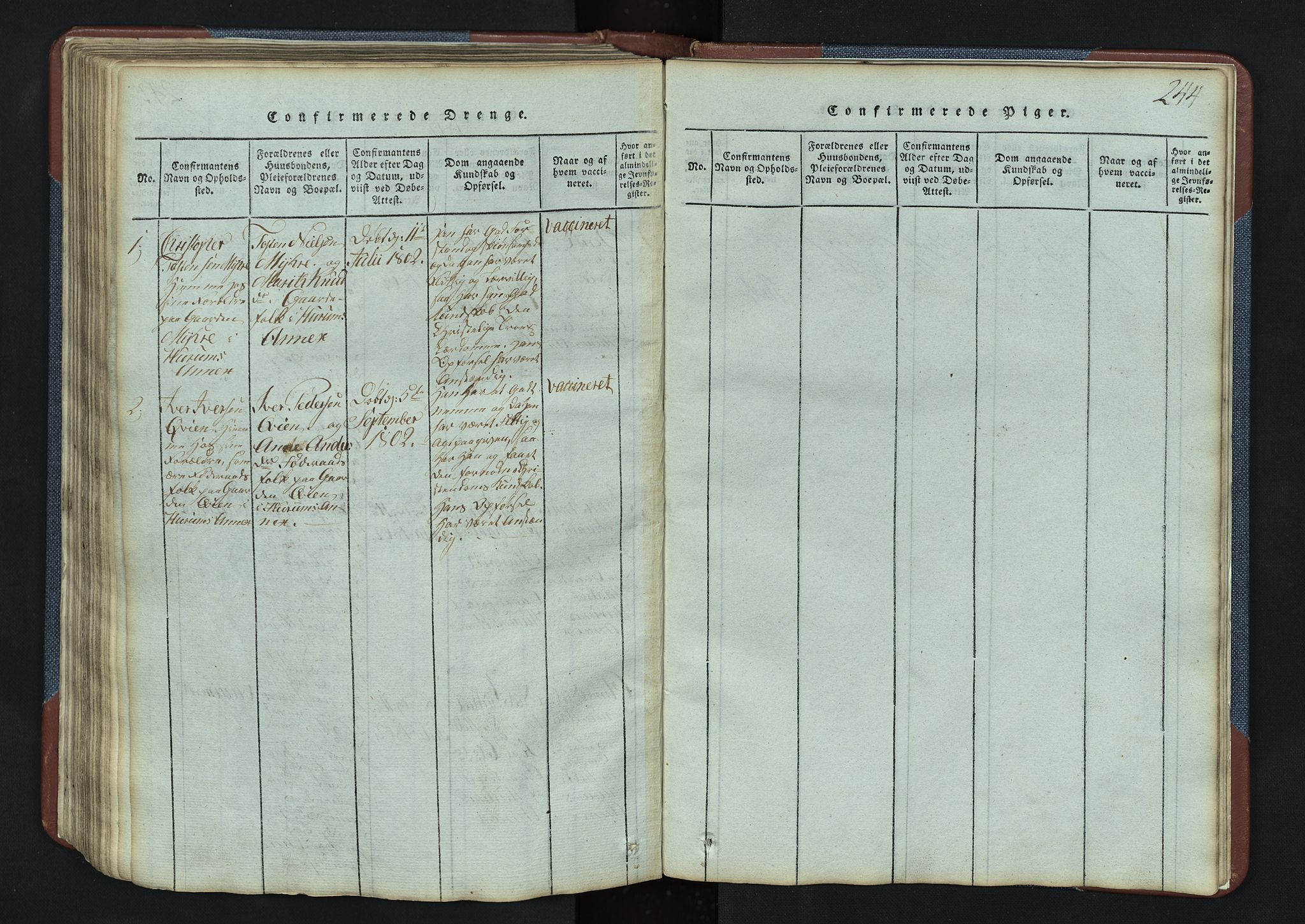 Vang prestekontor, Valdres, AV/SAH-PREST-140/H/Hb/L0003: Parish register (copy) no. 3, 1814-1892, p. 244