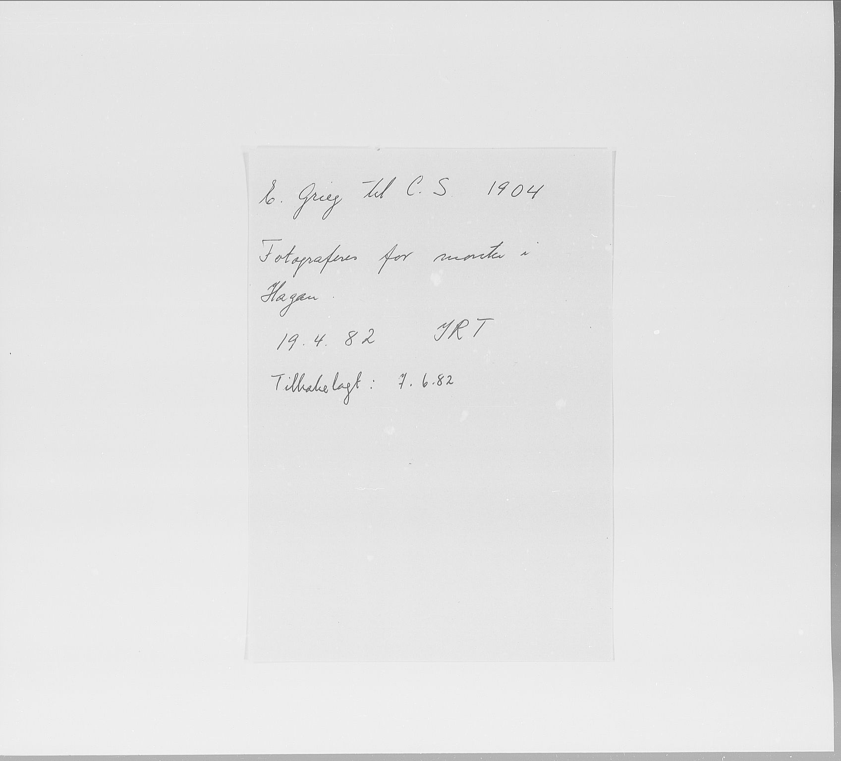 Skredsvig, Christian, AV/RA-PA-0353/E/L0001: Privatbrev fra enkeltpersoner, 1888-1961, p. 76