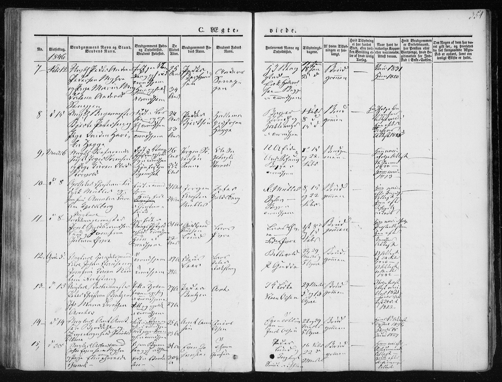 Ministerialprotokoller, klokkerbøker og fødselsregistre - Sør-Trøndelag, SAT/A-1456/601/L0049: Parish register (official) no. 601A17, 1839-1847, p. 354