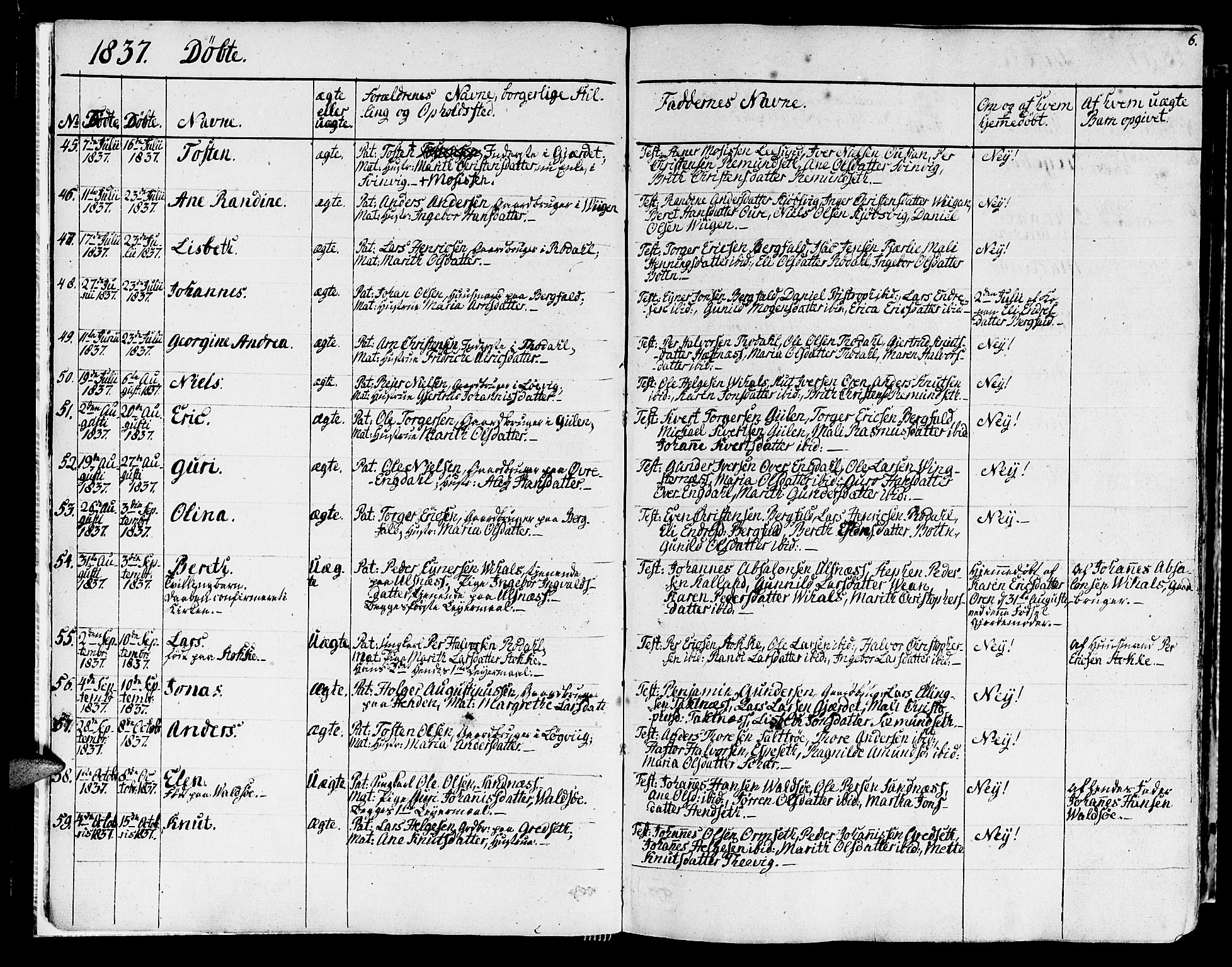 Ministerialprotokoller, klokkerbøker og fødselsregistre - Møre og Romsdal, AV/SAT-A-1454/578/L0904: Parish register (official) no. 578A03, 1836-1858, p. 6