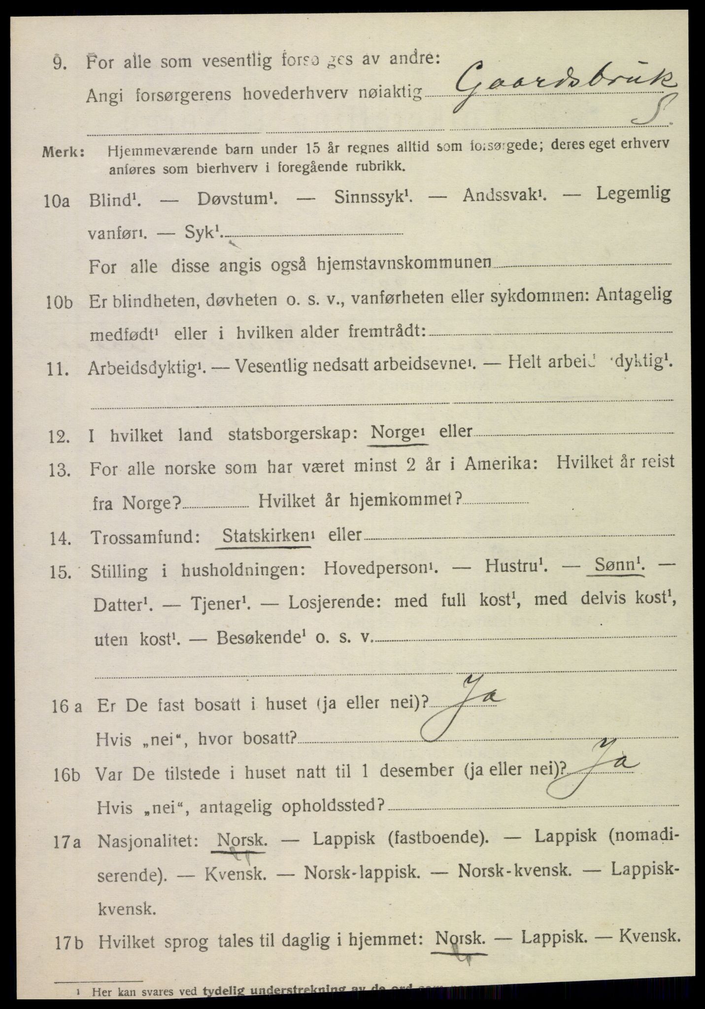 SAT, 1920 census for Nordli, 1920, p. 700