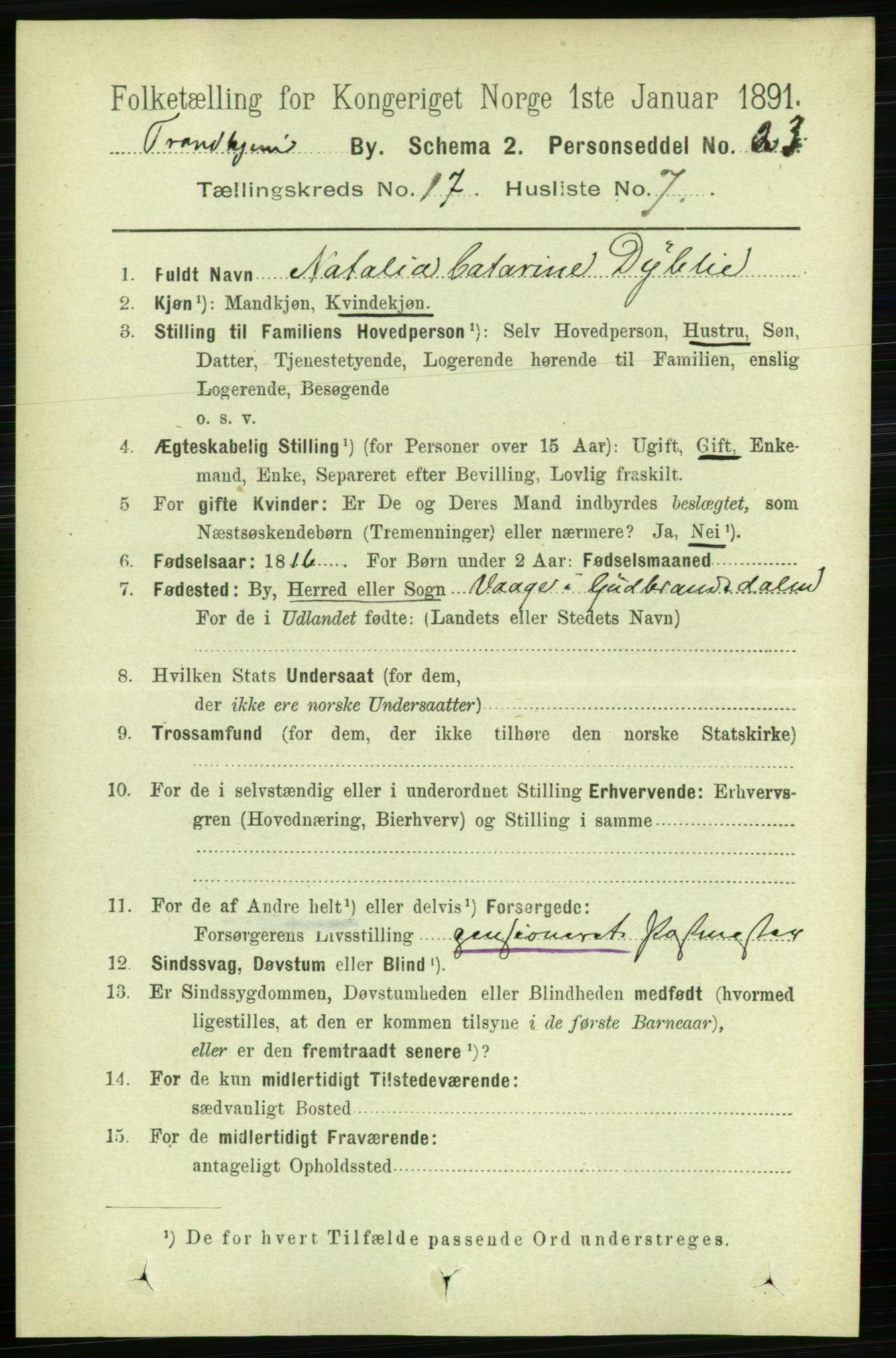 RA, 1891 census for 1601 Trondheim, 1891, p. 13292