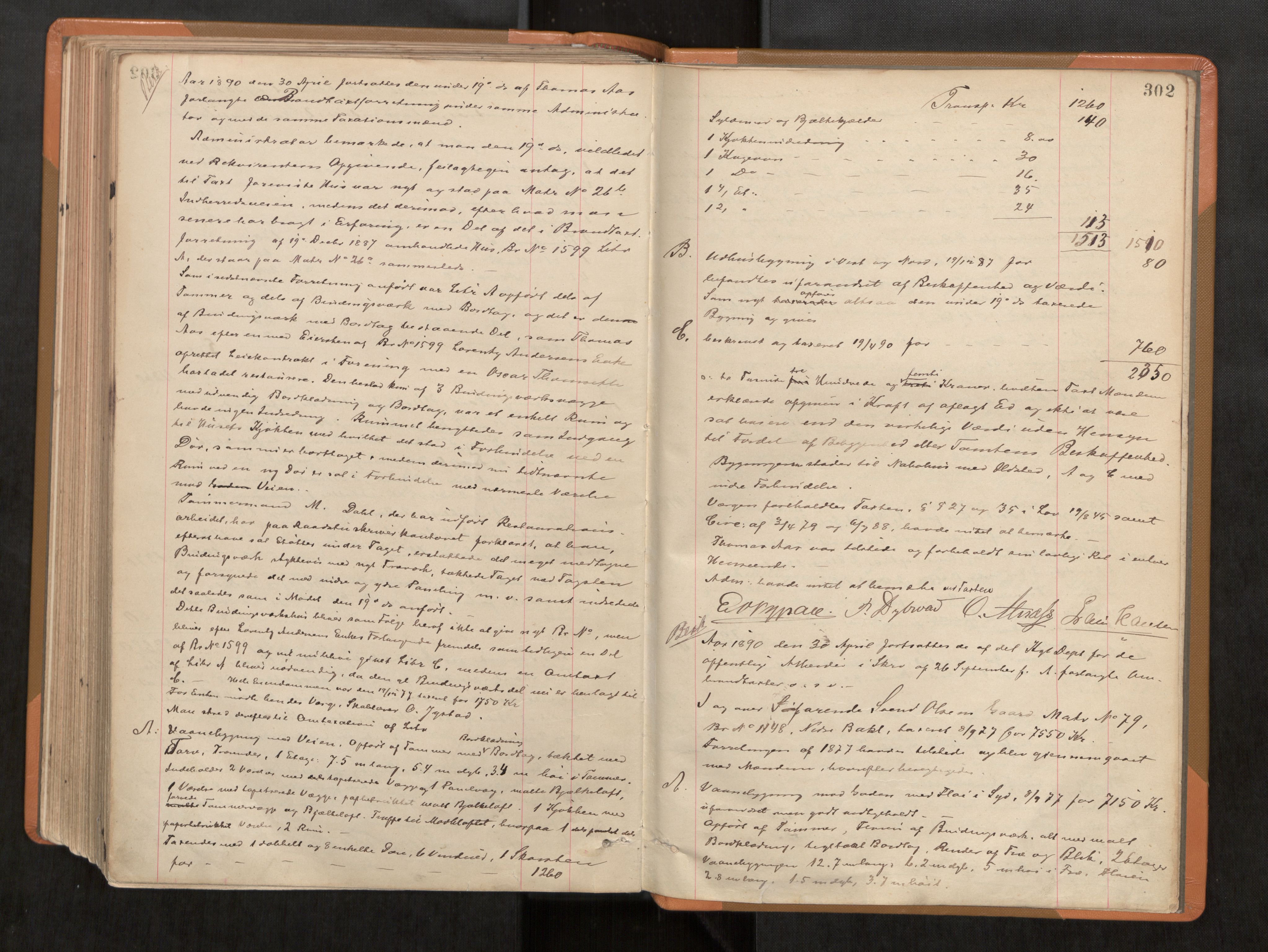 Norges Brannkasse Trondheim magistrat, AV/SAT-A-5590/Fa/L0053: Branntakstprotokoll R, 1887-1890, p. 302