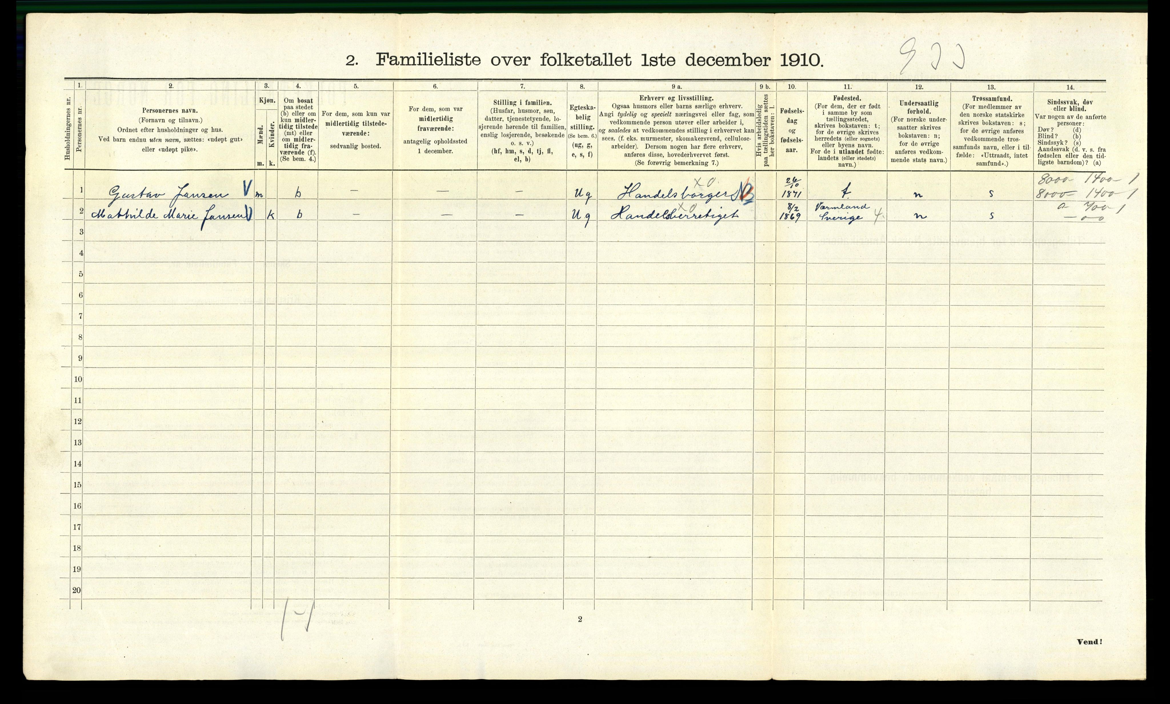 RA, 1910 census for Kristiania, 1910, p. 98678