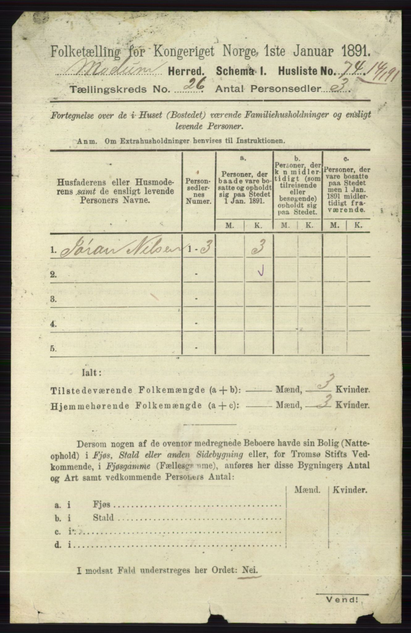 RA, 1891 census for 0623 Modum, 1891, p. 9389