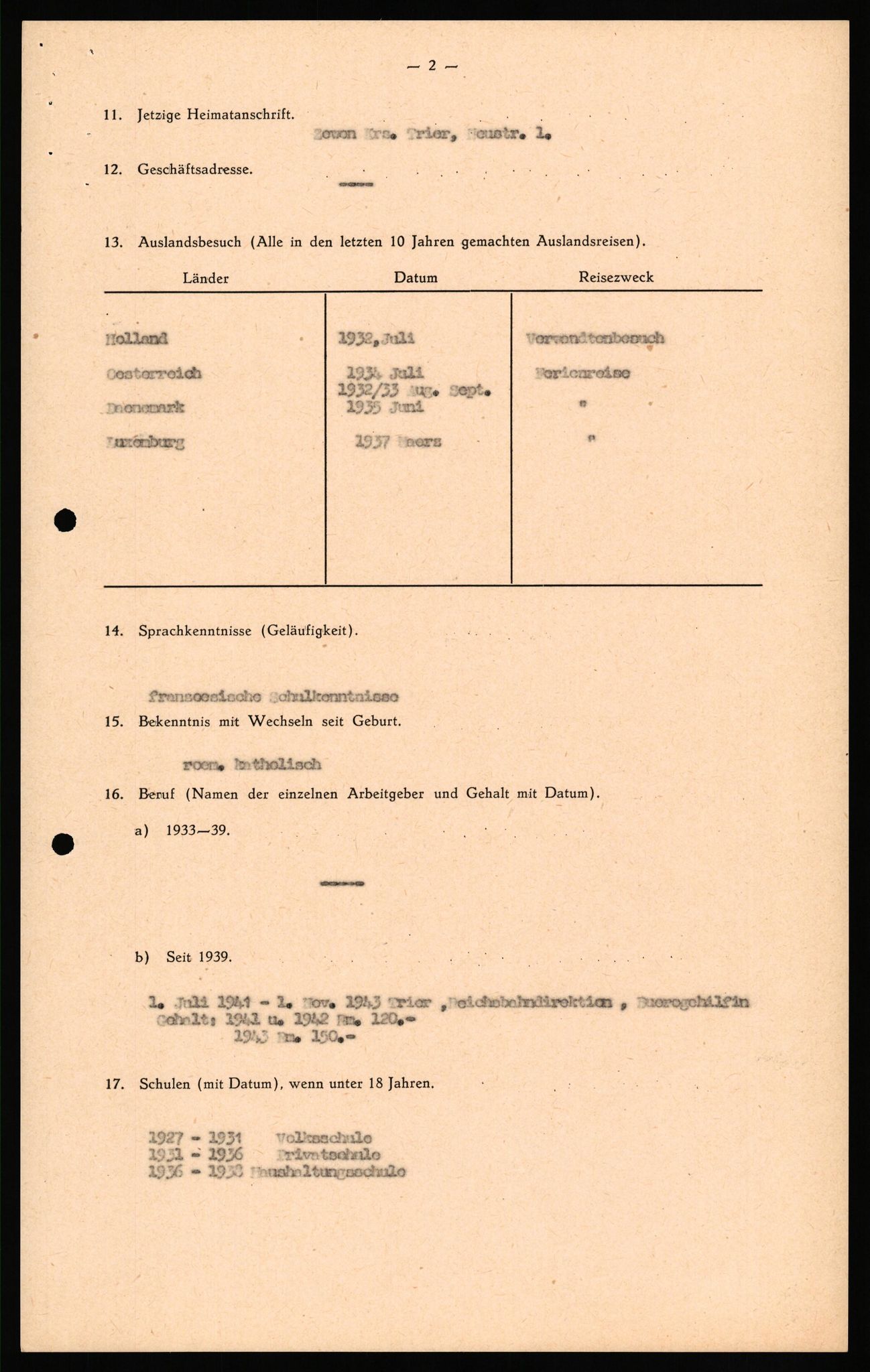 Forsvaret, Forsvarets overkommando II, AV/RA-RAFA-3915/D/Db/L0034: CI Questionaires. Tyske okkupasjonsstyrker i Norge. Tyskere., 1945-1946, p. 57