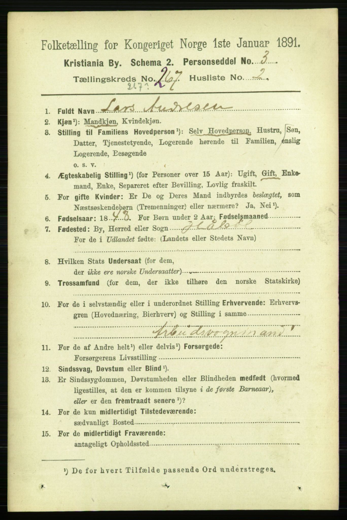 RA, 1891 census for 0301 Kristiania, 1891, p. 161551