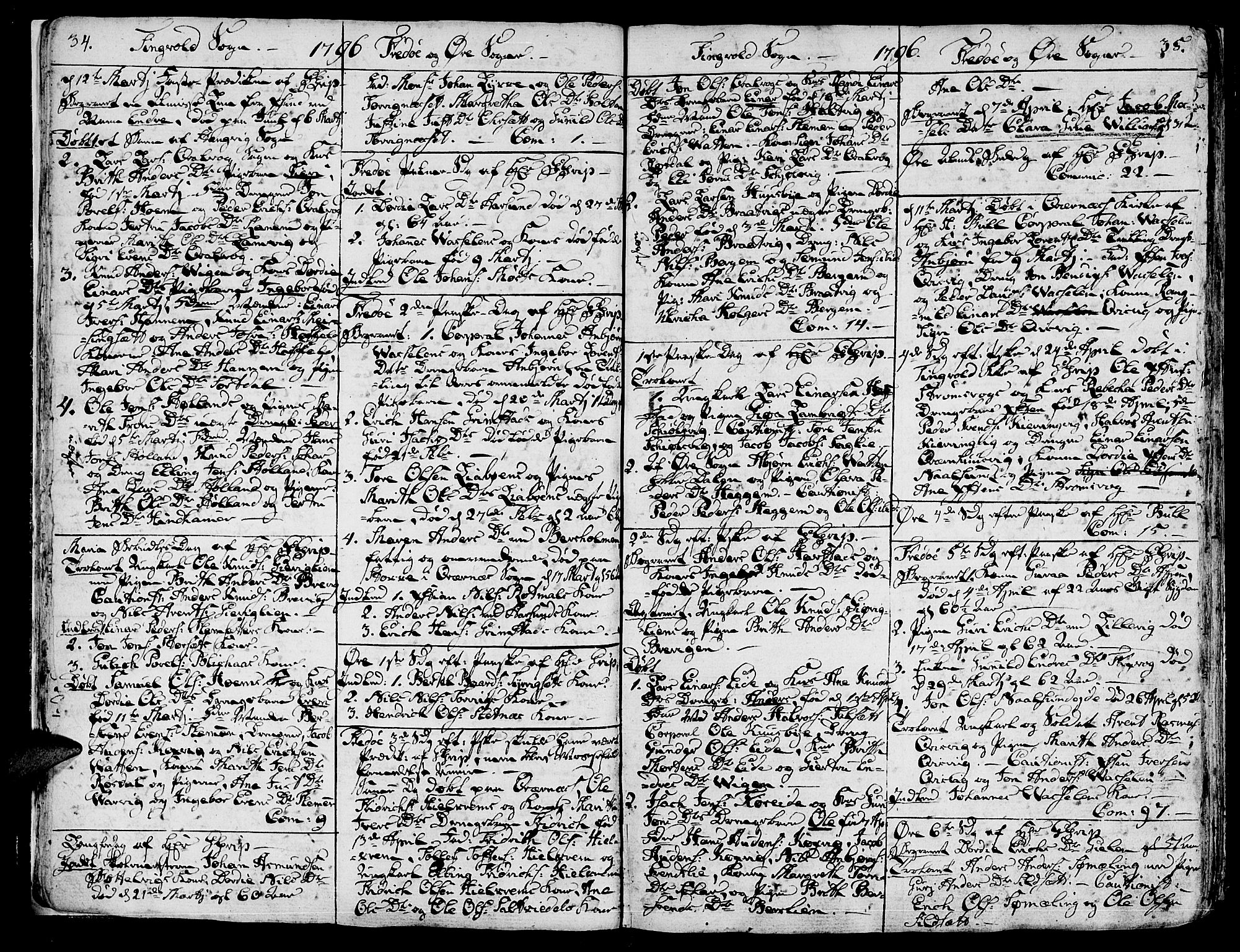 Ministerialprotokoller, klokkerbøker og fødselsregistre - Møre og Romsdal, SAT/A-1454/586/L0981: Parish register (official) no. 586A07, 1794-1819, p. 34-35