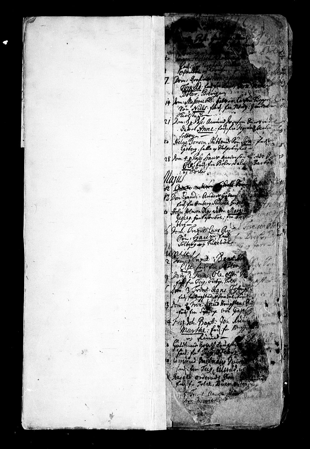 Enebakk prestekontor Kirkebøker, SAO/A-10171c/F/Fa/L0001: Parish register (official) no. I 1, 1719-1754, p. 0-1