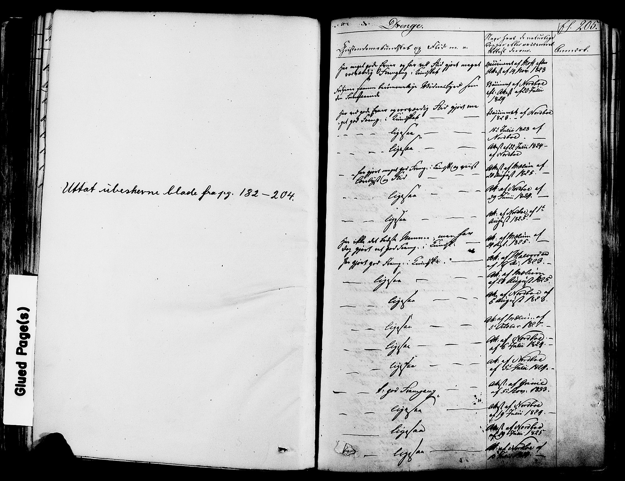 Ringsaker prestekontor, SAH/PREST-014/K/Ka/L0008: Parish register (official) no. 8, 1837-1850, p. 205
