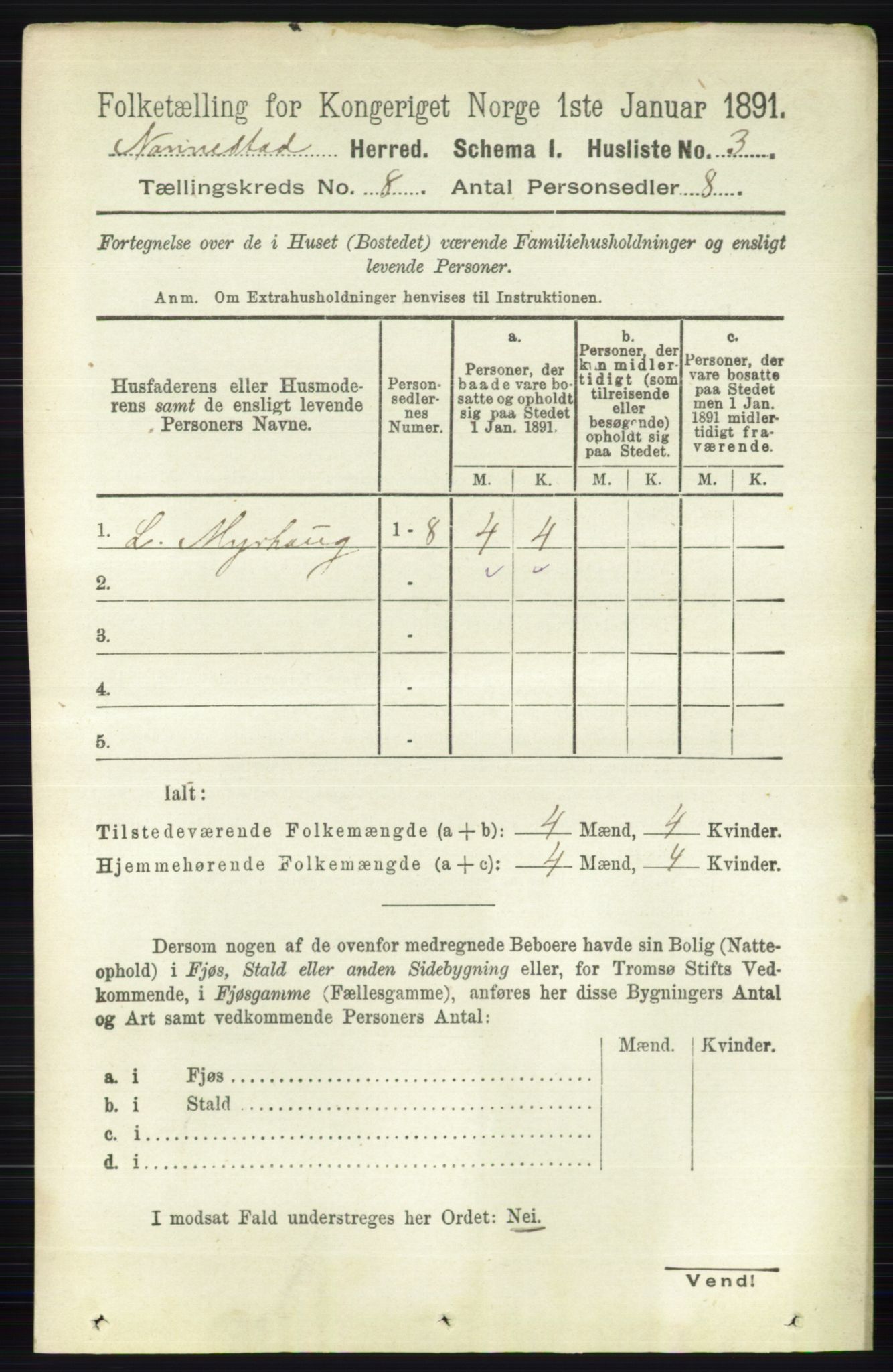 RA, 1891 census for 0238 Nannestad, 1891, p. 4334