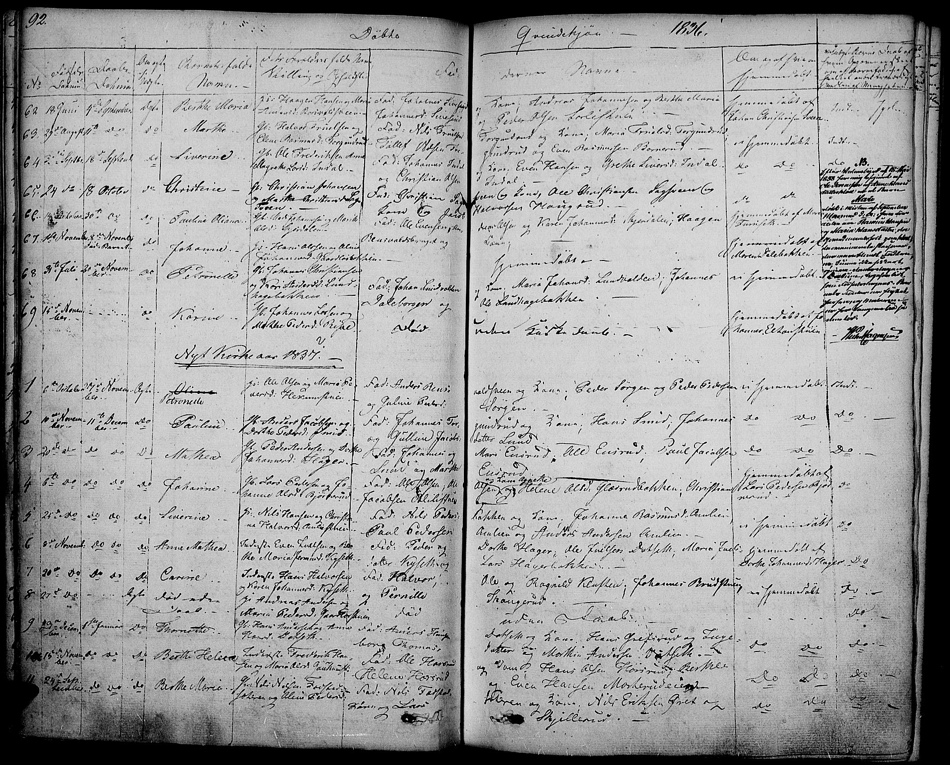 Vestre Toten prestekontor, SAH/PREST-108/H/Ha/Haa/L0002: Parish register (official) no. 2, 1825-1837, p. 92