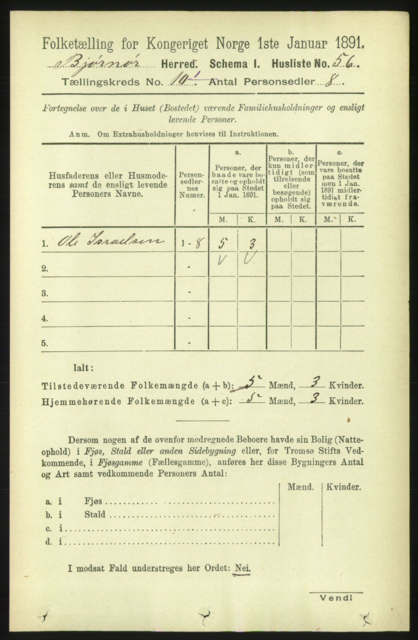 RA, 1891 census for 1632 Bjørnør, 1891, p. 4141