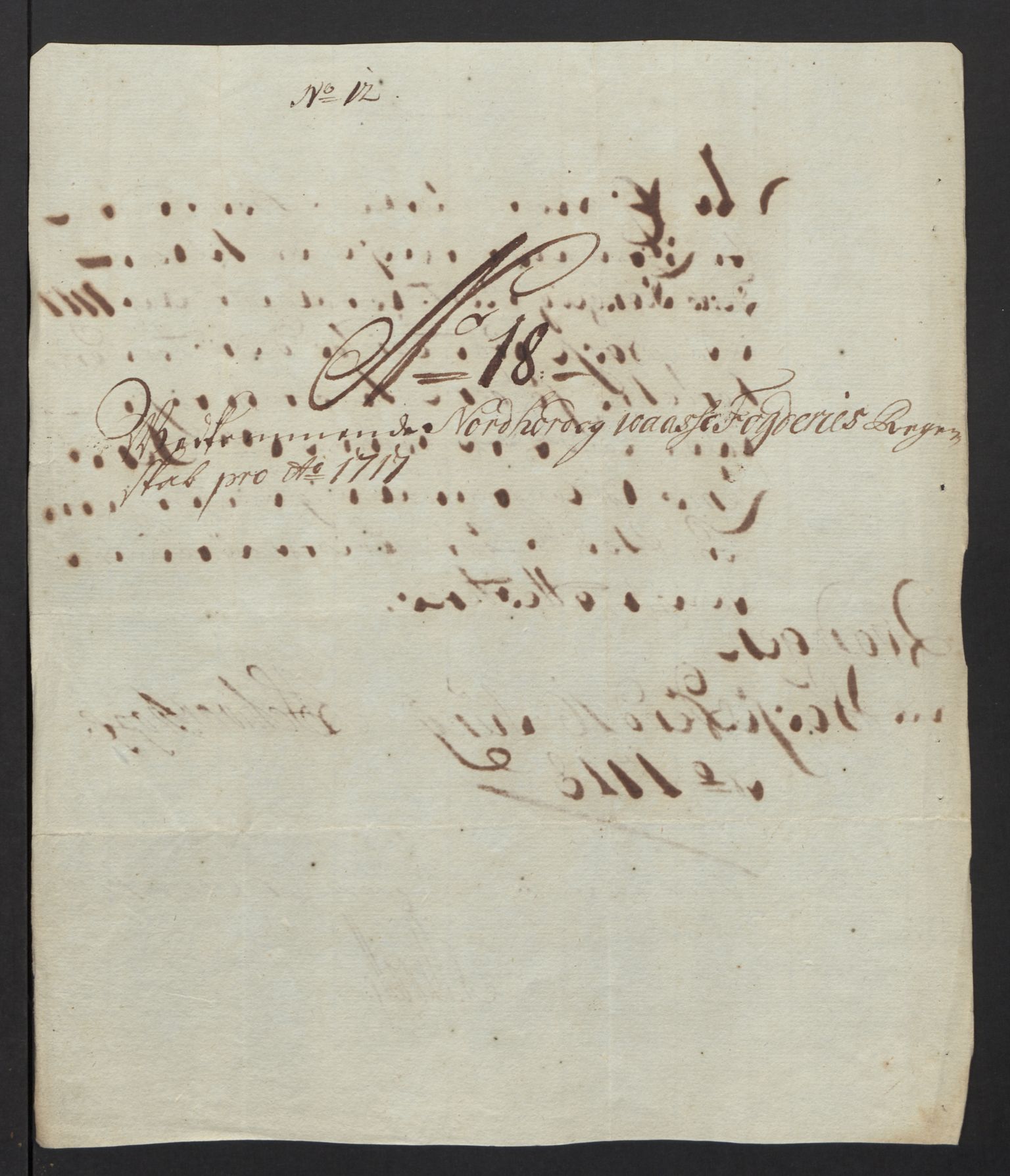 Rentekammeret inntil 1814, Reviderte regnskaper, Fogderegnskap, AV/RA-EA-4092/R51/L3201: Fogderegnskap Nordhordland og Voss, 1717, p. 109