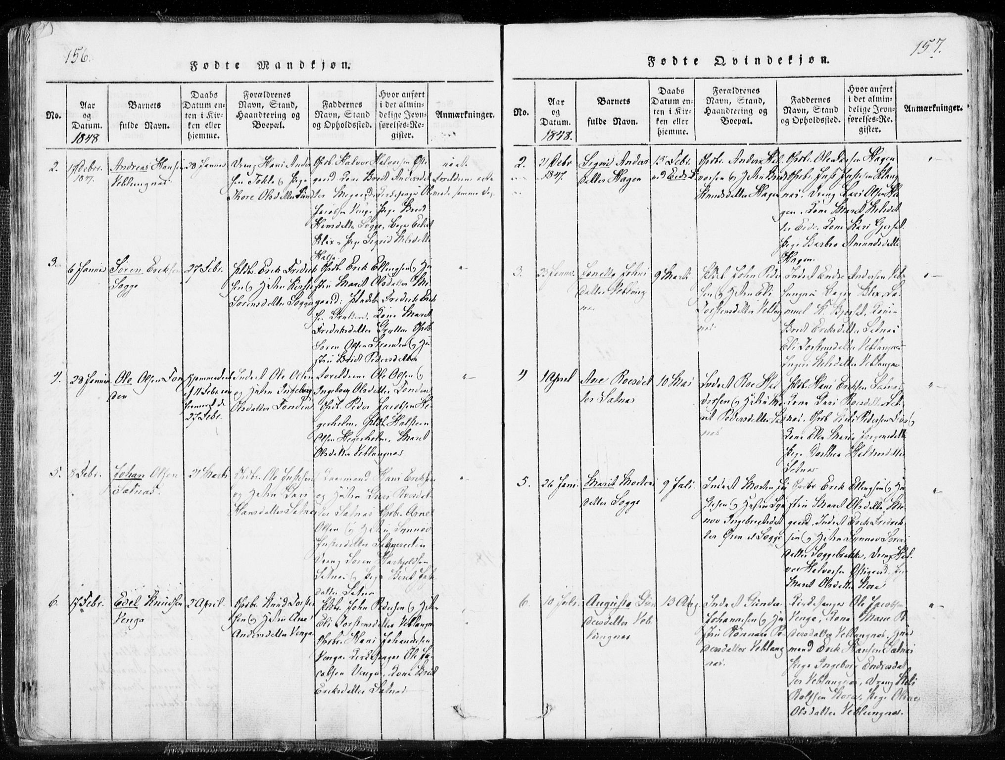 Ministerialprotokoller, klokkerbøker og fødselsregistre - Møre og Romsdal, AV/SAT-A-1454/544/L0571: Parish register (official) no. 544A04, 1818-1853, p. 156-157