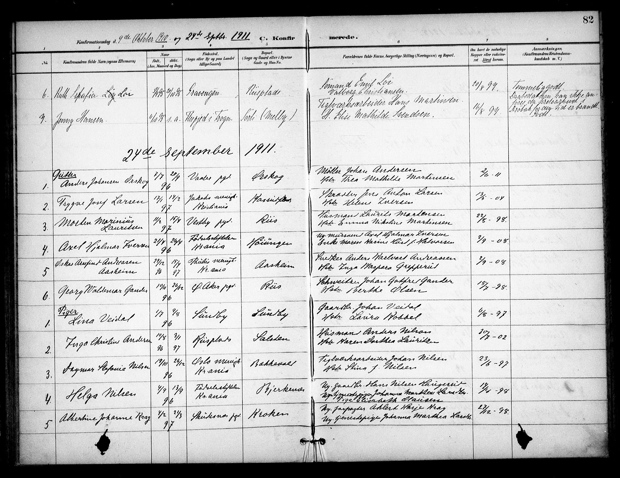 Ås prestekontor Kirkebøker, SAO/A-10894/F/Fb/L0002: Parish register (official) no. II 2, 1895-1916, p. 82