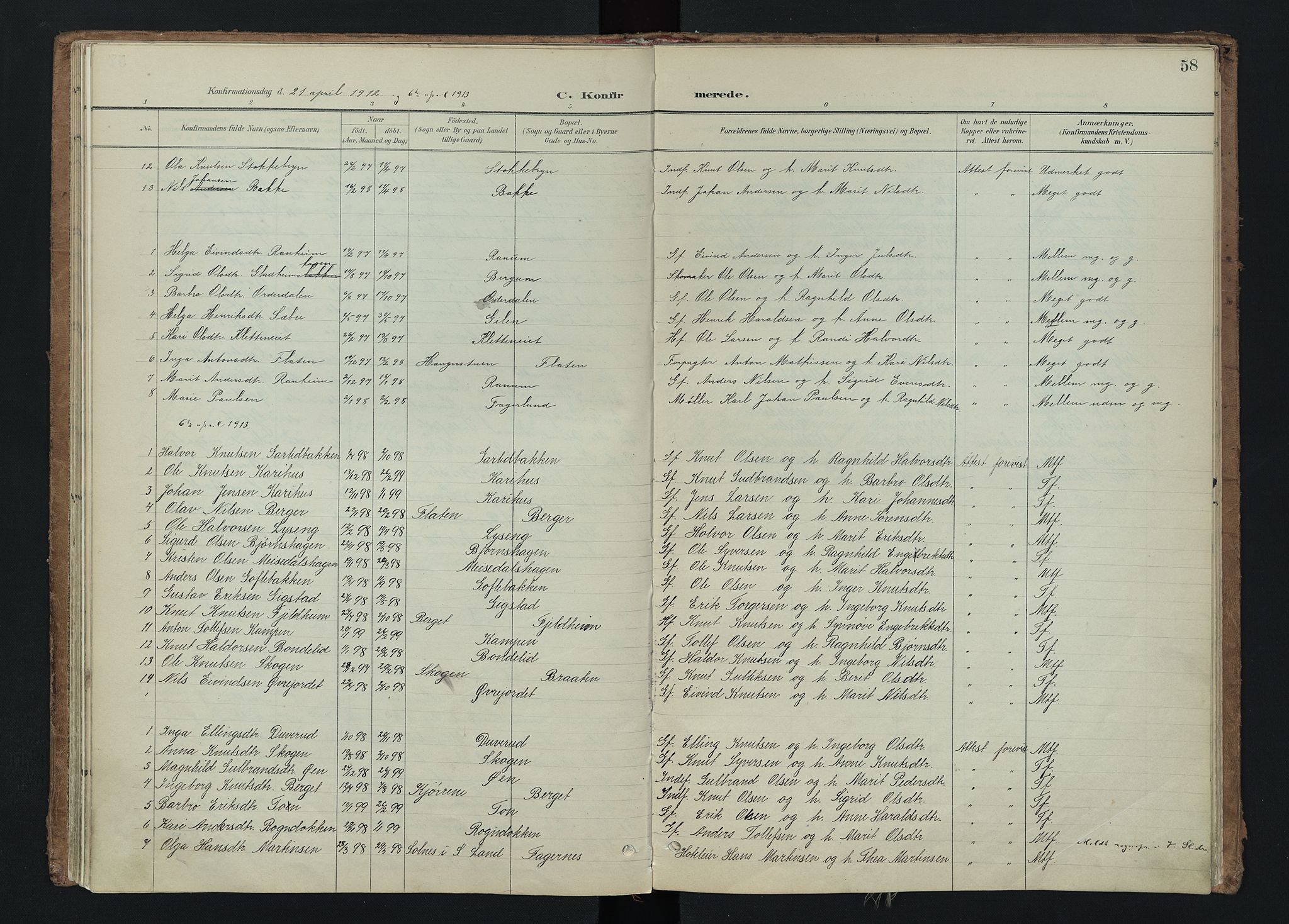 Nord-Aurdal prestekontor, SAH/PREST-132/H/Ha/Haa/L0015: Parish register (official) no. 15, 1896-1914, p. 58