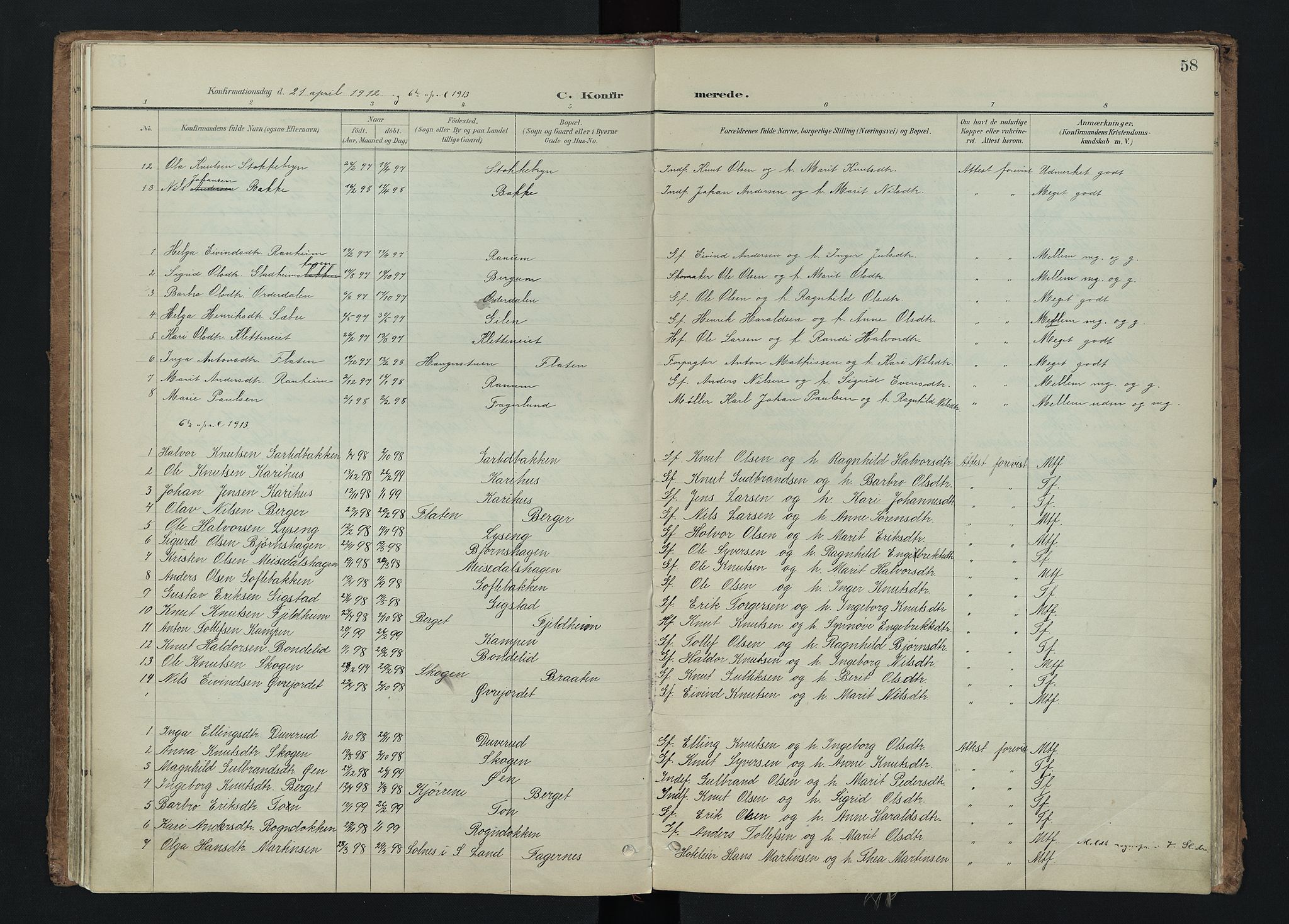 Nord-Aurdal prestekontor, AV/SAH-PREST-132/H/Ha/Haa/L0015: Parish register (official) no. 15, 1896-1914, p. 58