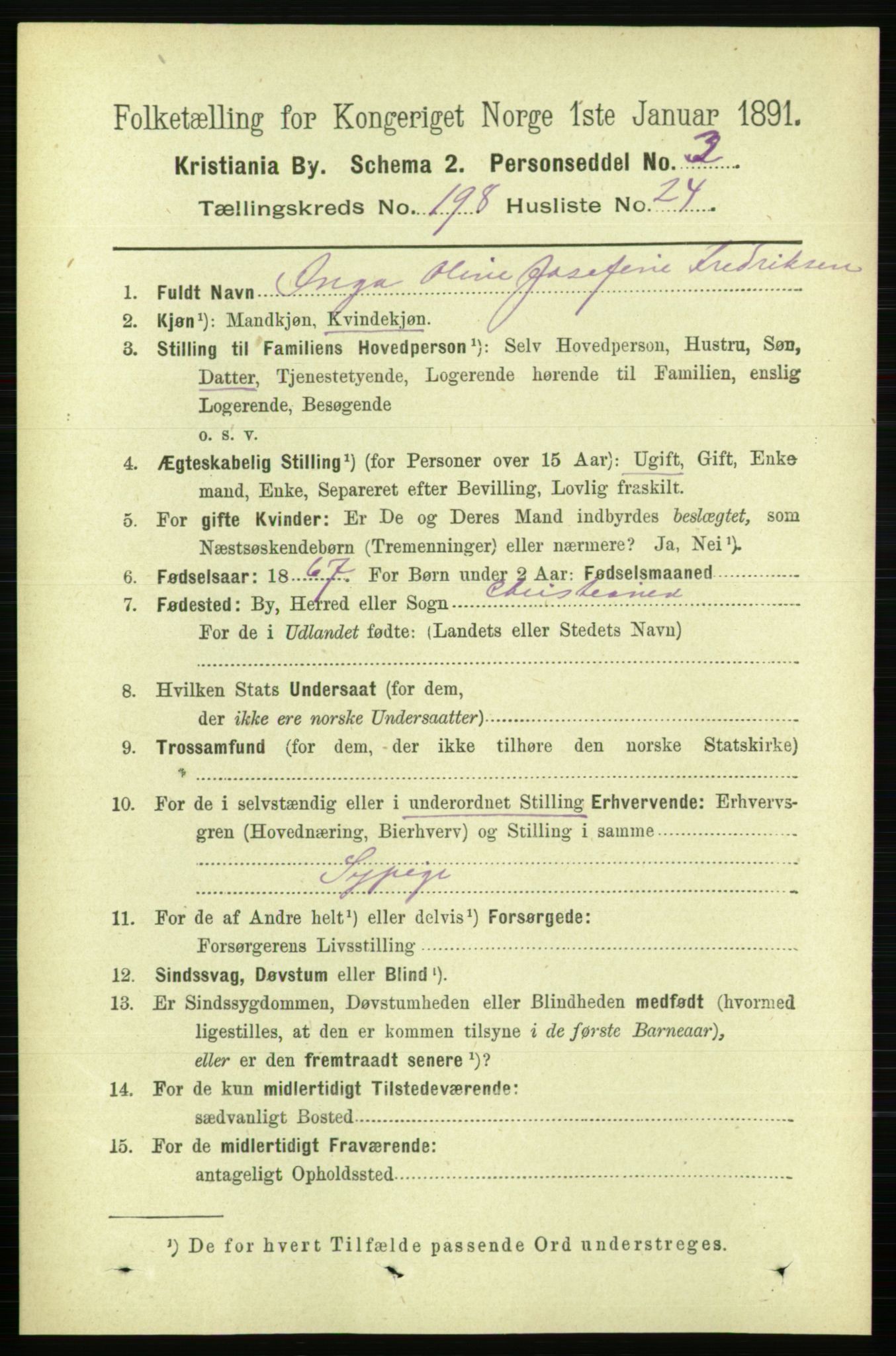 RA, 1891 census for 0301 Kristiania, 1891, p. 119669