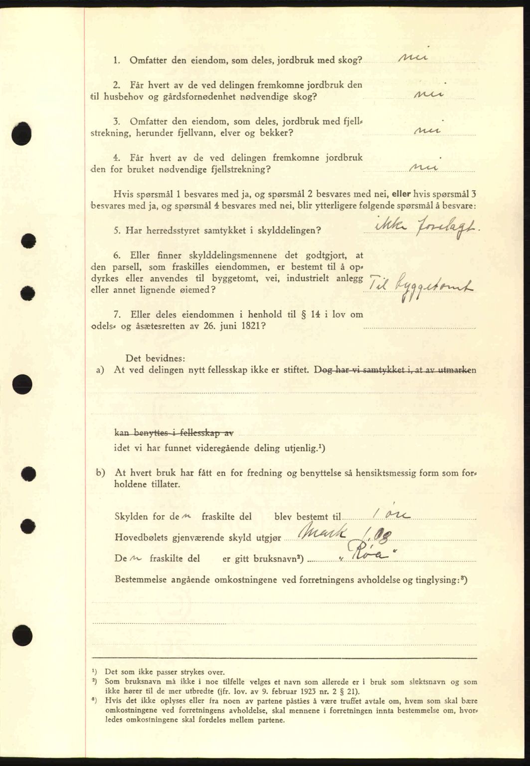 Nordre Sunnmøre sorenskriveri, SAT/A-0006/1/2/2C/2Ca: Mortgage book no. A11, 1941-1941, Diary no: : 1382/1941