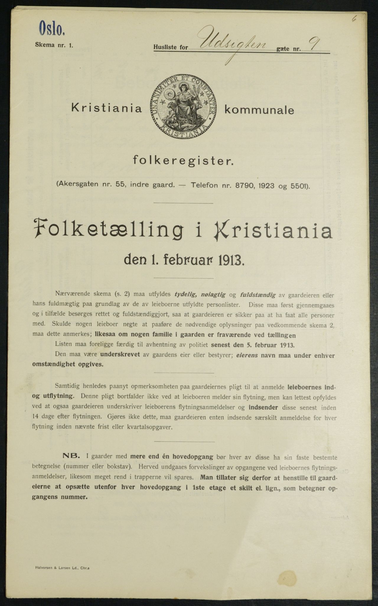 OBA, Municipal Census 1913 for Kristiania, 1913, p. 121259