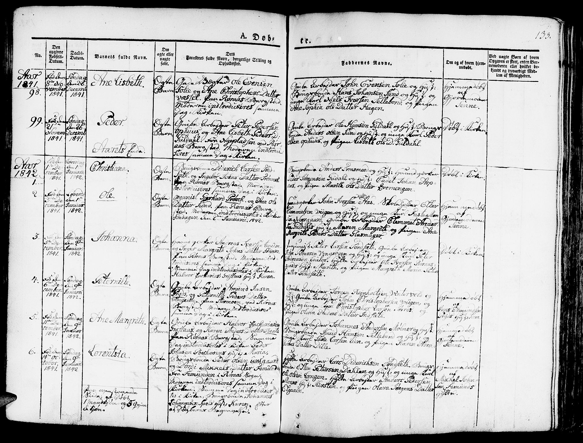 Ministerialprotokoller, klokkerbøker og fødselsregistre - Sør-Trøndelag, SAT/A-1456/681/L0938: Parish register (copy) no. 681C02, 1829-1879, p. 133