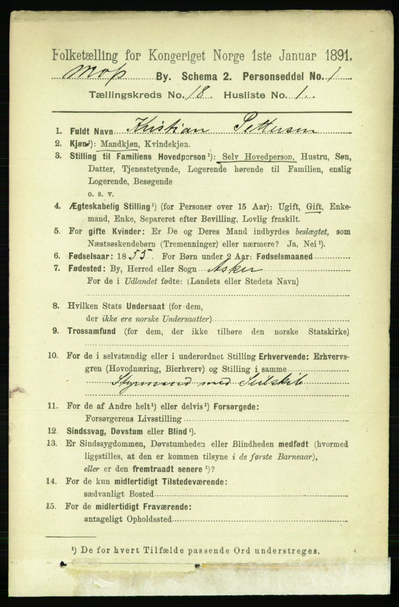 RA, 1891 census for 0104 Moss, 1891, p. 8190