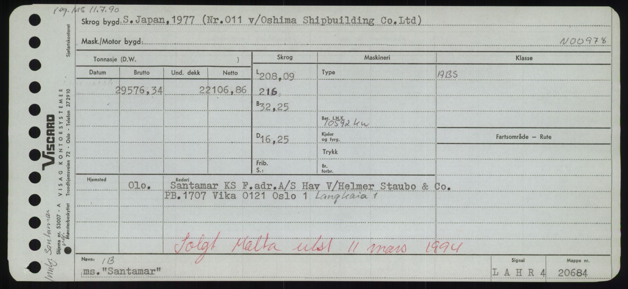 Sjøfartsdirektoratet med forløpere, Skipsmålingen, RA/S-1627/H/Hd/L0032: Fartøy, San-Seve, p. 159