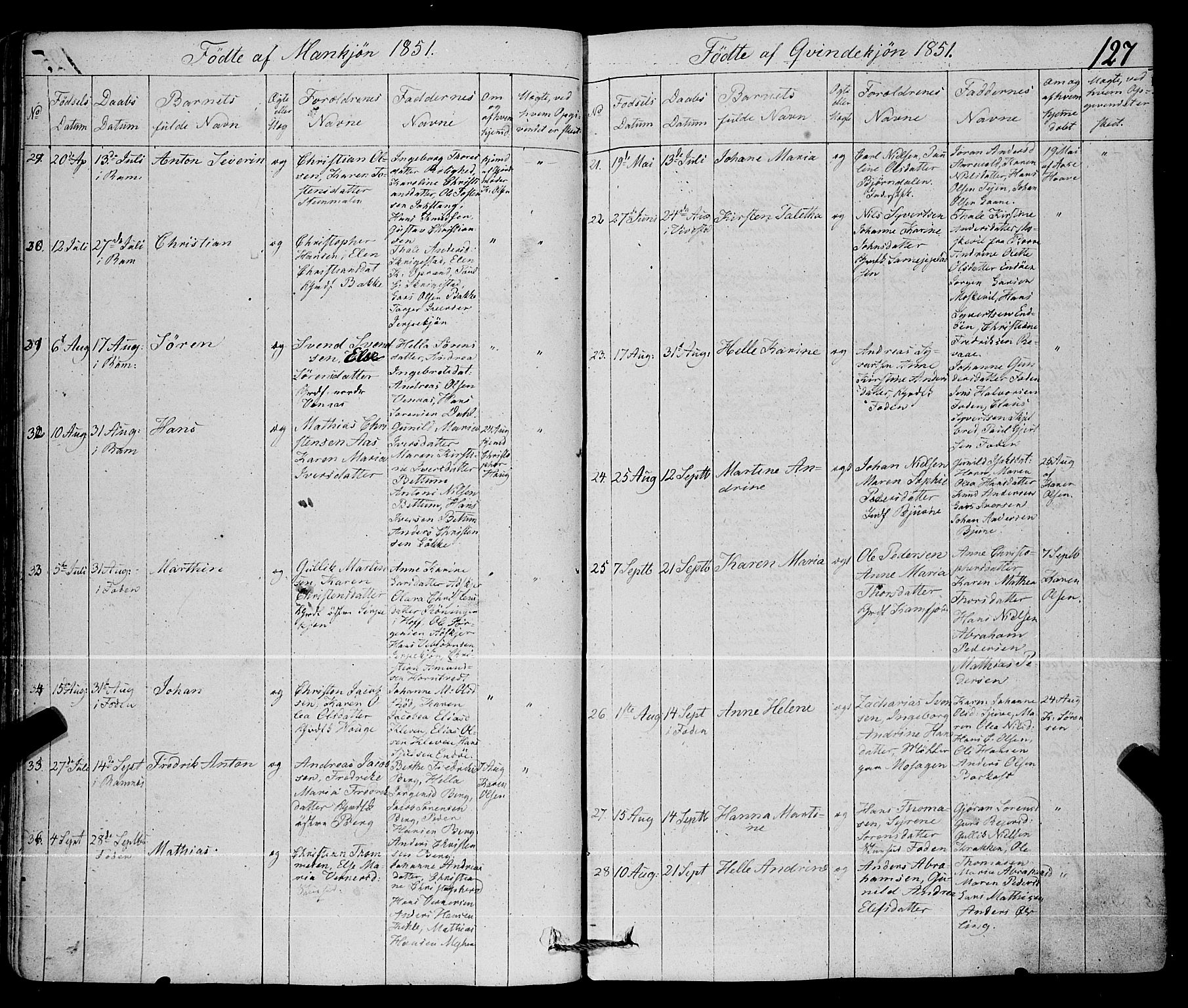 Ramnes kirkebøker, AV/SAKO-A-314/F/Fa/L0005: Parish register (official) no. I 5, 1841-1861, p. 126-127