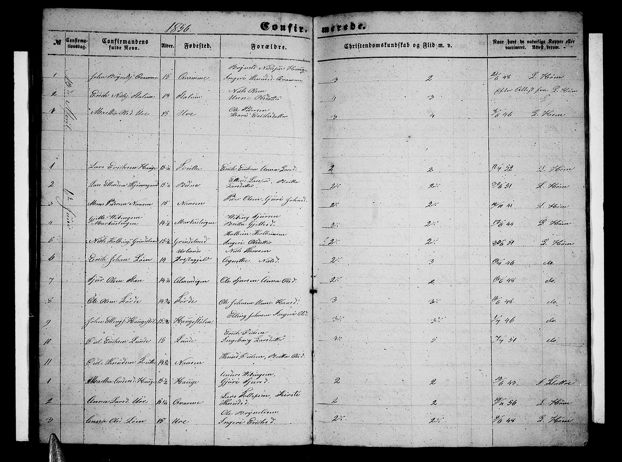 Vossestrand Sokneprestembete, AV/SAB-A-79101/H/Hab: Parish register (copy) no. A 1, 1855-1879