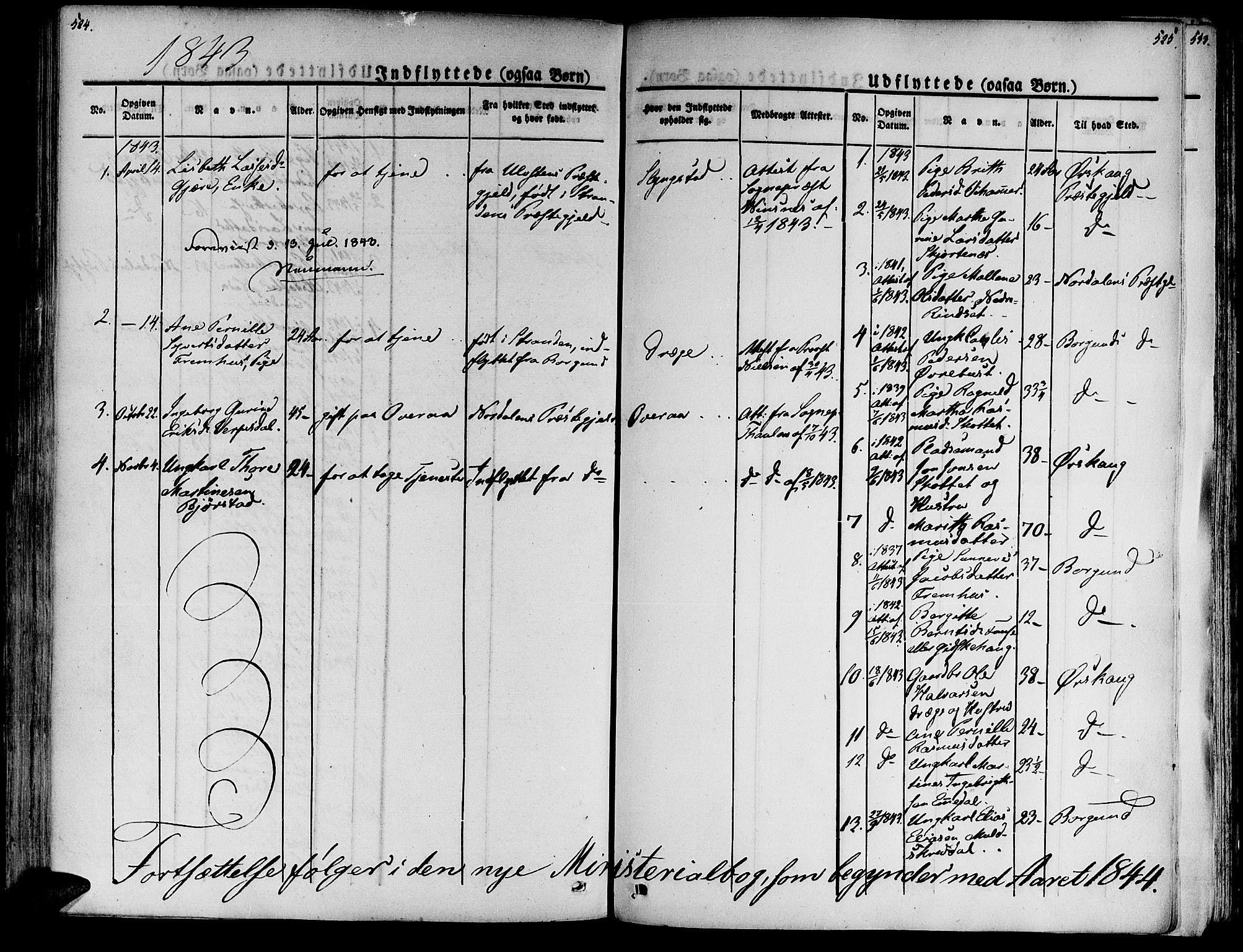 Ministerialprotokoller, klokkerbøker og fødselsregistre - Møre og Romsdal, SAT/A-1454/520/L0274: Parish register (official) no. 520A04, 1827-1864, p. 524-525