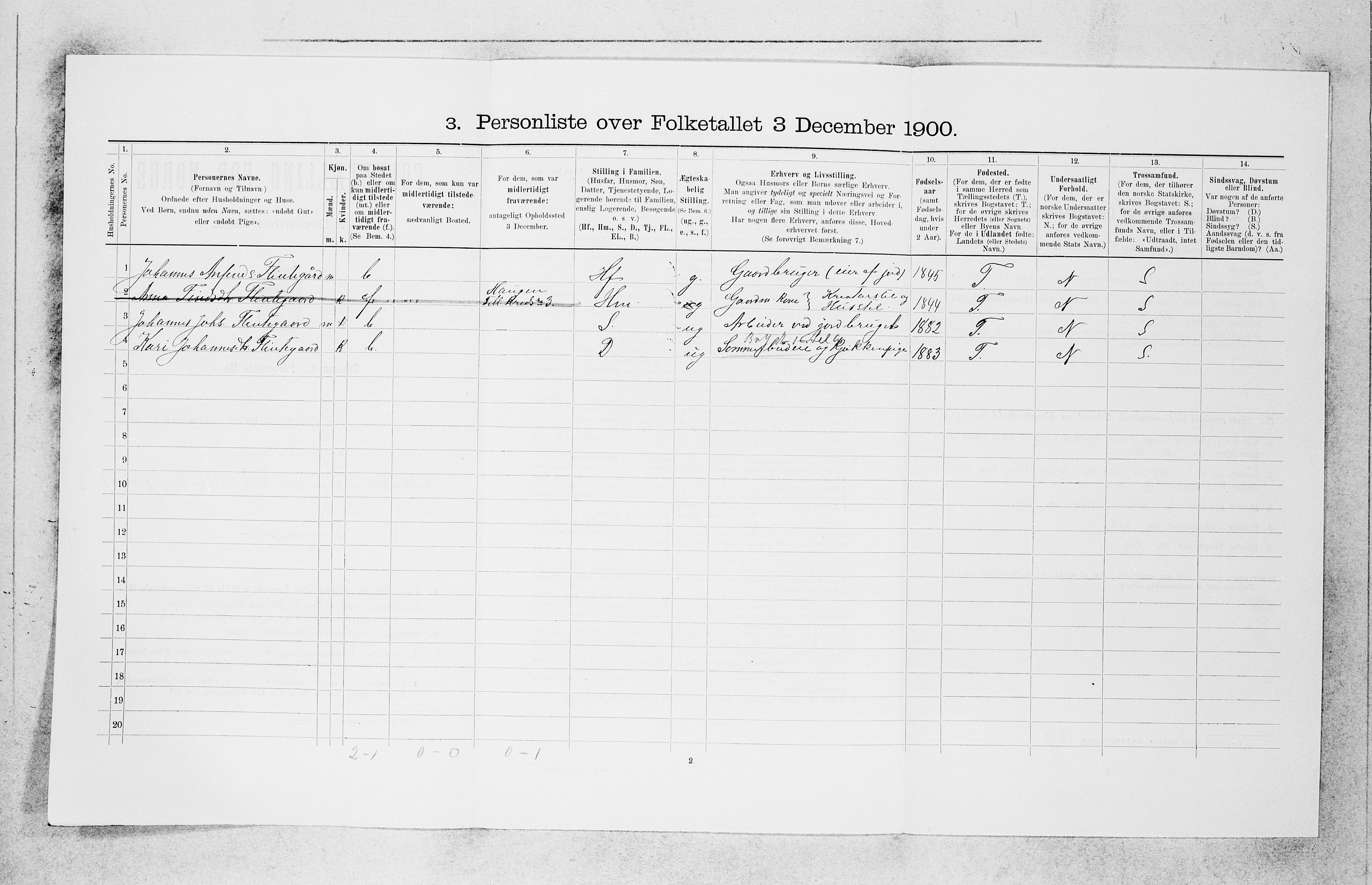 SAB, 1900 census for Borgund, 1900, p. 130