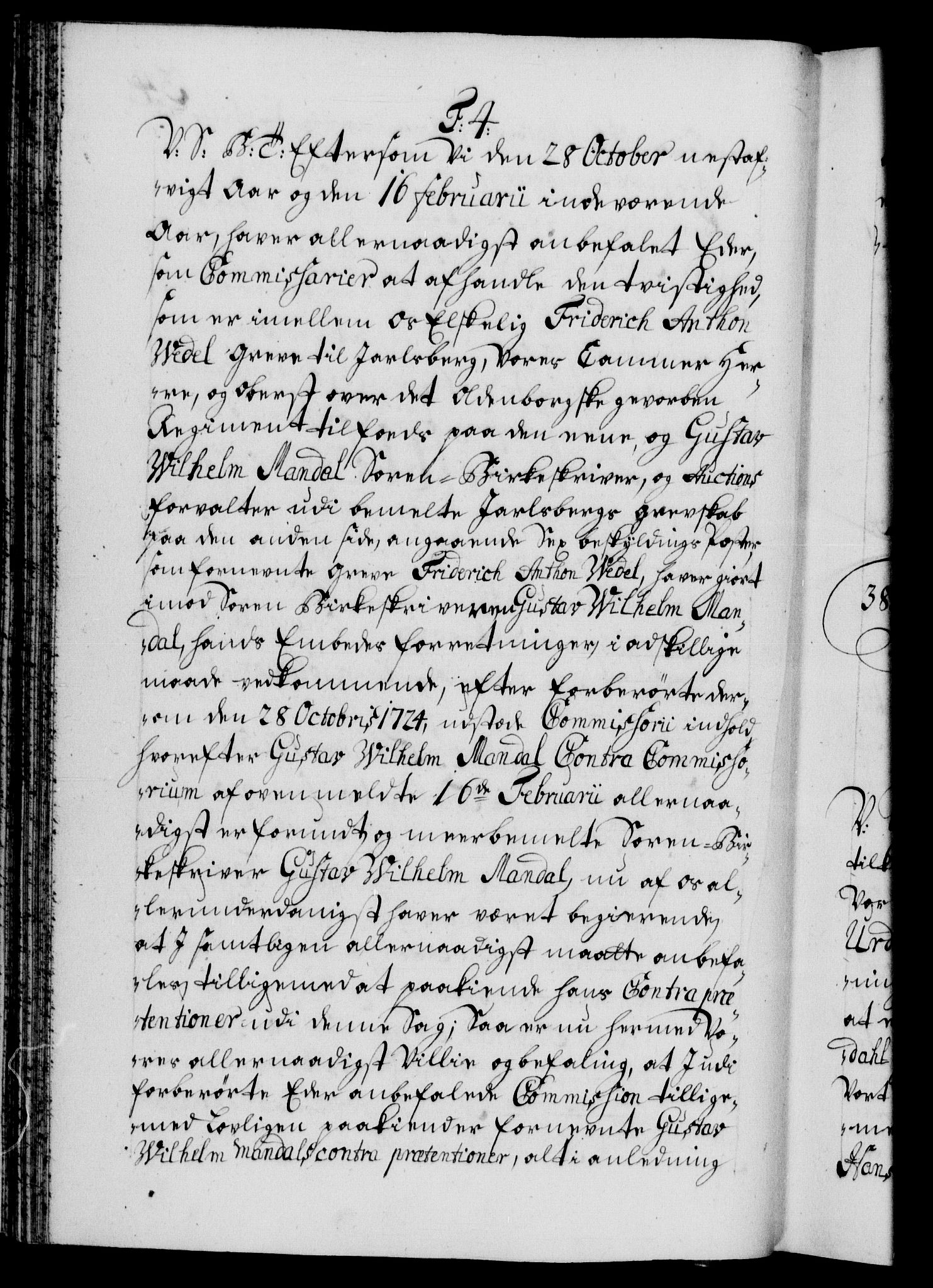 Danske Kanselli 1572-1799, AV/RA-EA-3023/F/Fc/Fca/Fcab/L0023: Norske tegnelser, 1725-1727, p. 34b