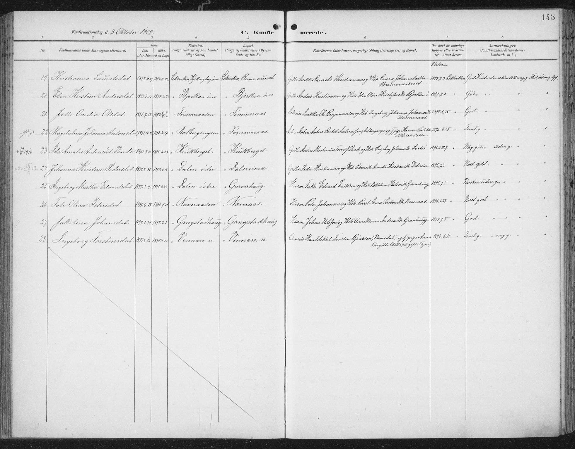 Ministerialprotokoller, klokkerbøker og fødselsregistre - Nord-Trøndelag, SAT/A-1458/701/L0011: Parish register (official) no. 701A11, 1899-1915, p. 148