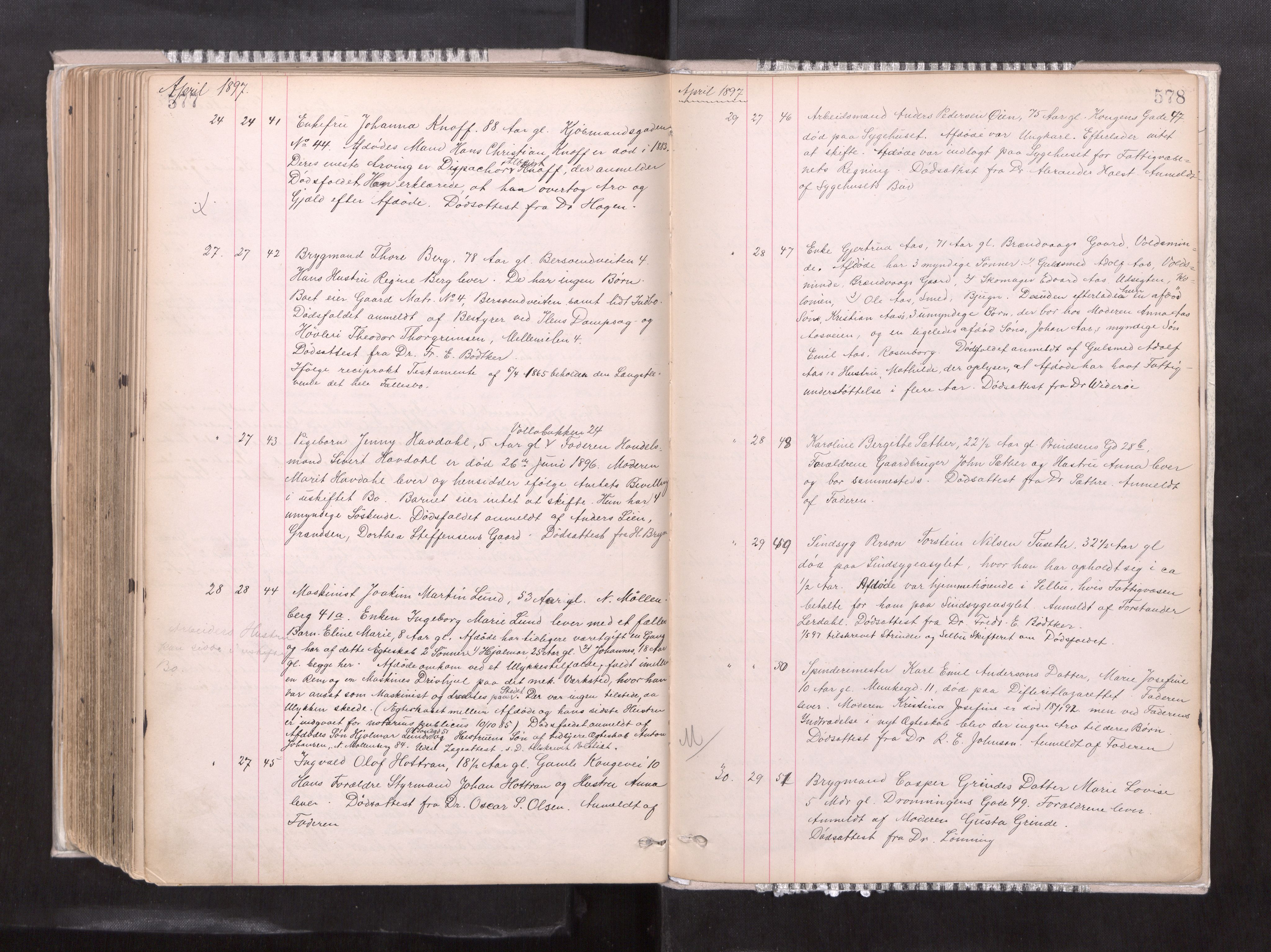 Trondheim byfogd, AV/SAT-A-0003/1/3/3L/L0004: Dødsanmeldelsesprotokoll, 1891-1897, p. 577-578