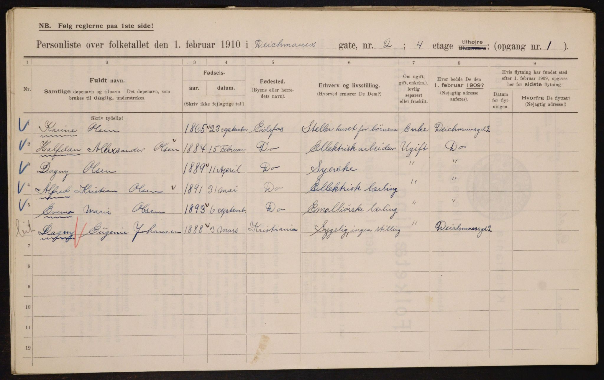 OBA, Municipal Census 1910 for Kristiania, 1910, p. 14770