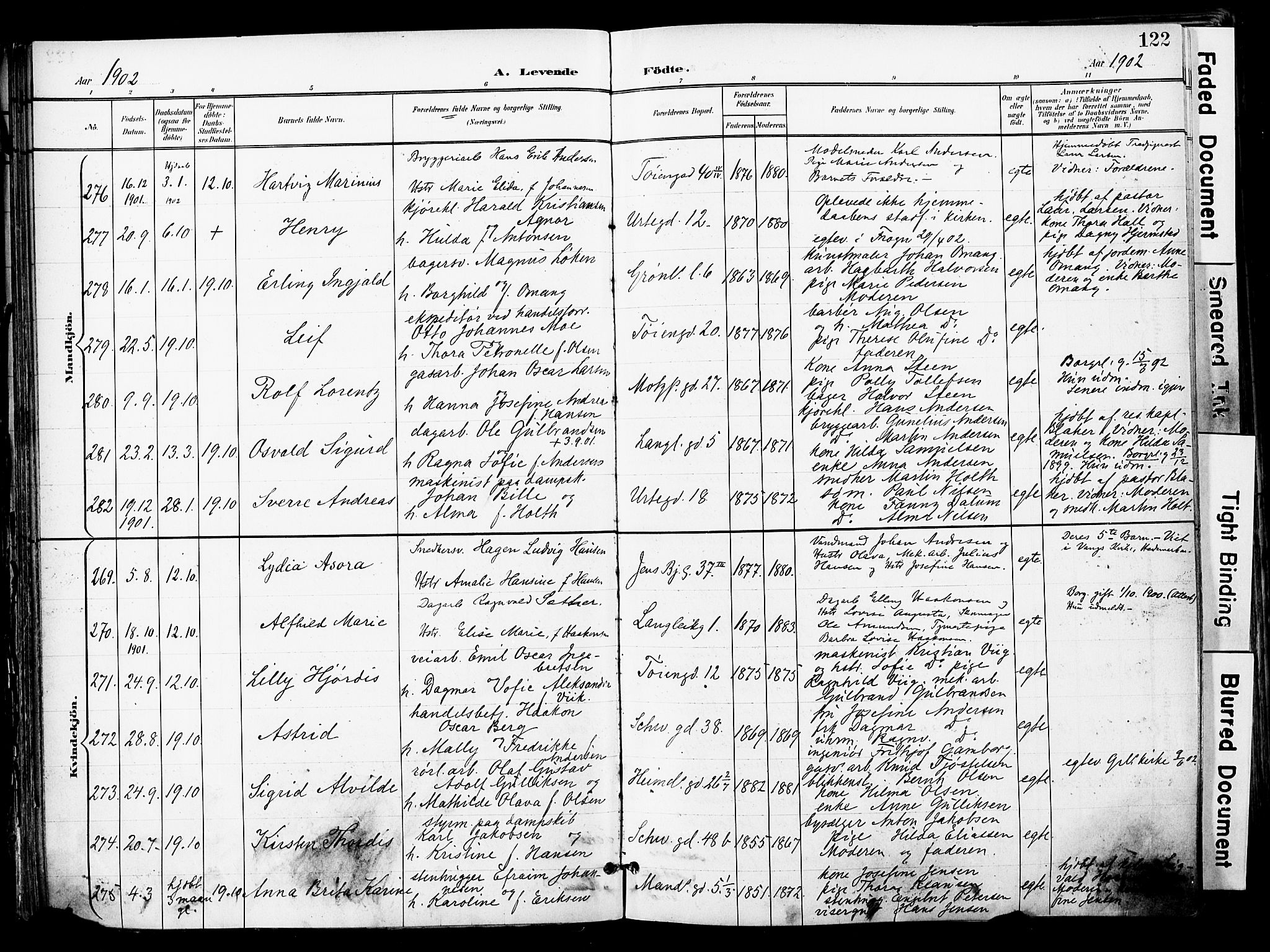 Grønland prestekontor Kirkebøker, SAO/A-10848/F/Fa/L0014: Parish register (official) no. 14, 1900-1911, p. 122