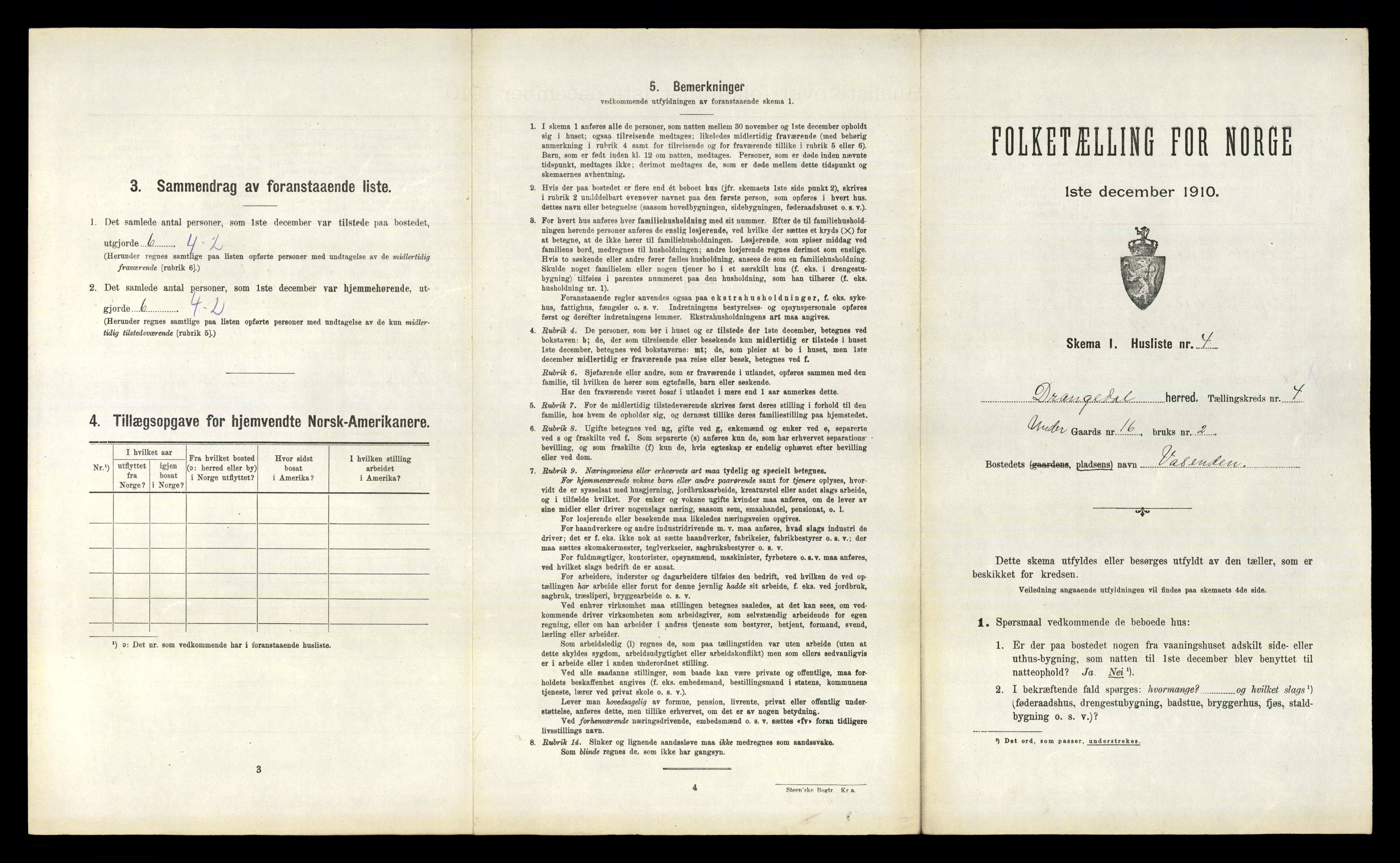 RA, 1910 census for Drangedal, 1910, p. 365