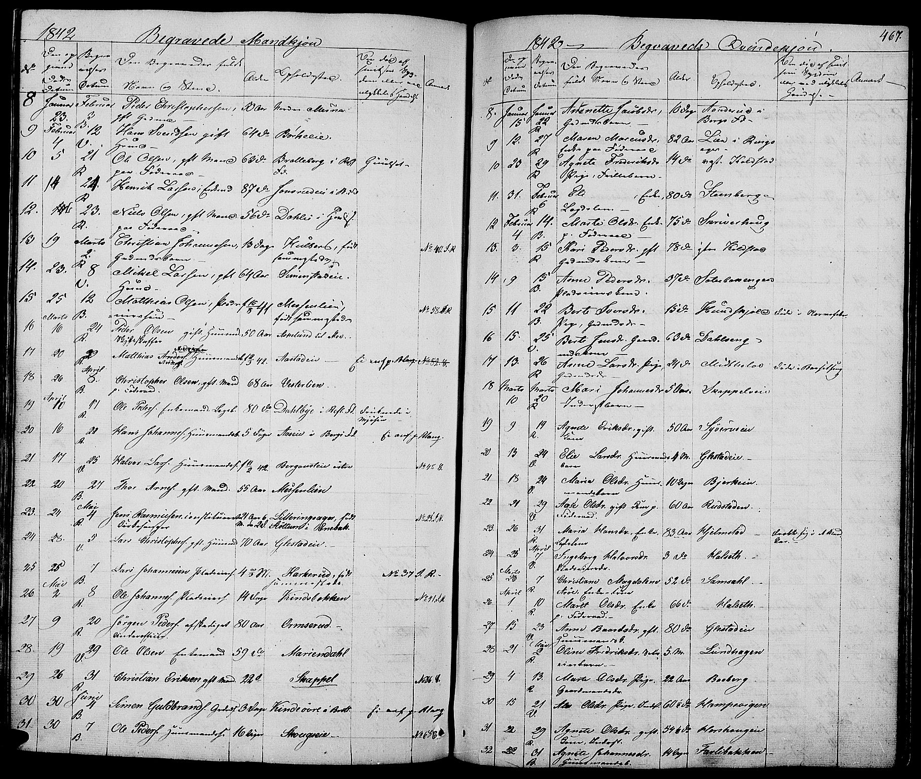 Ringsaker prestekontor, AV/SAH-PREST-014/L/La/L0005: Parish register (copy) no. 5, 1839-1850, p. 467