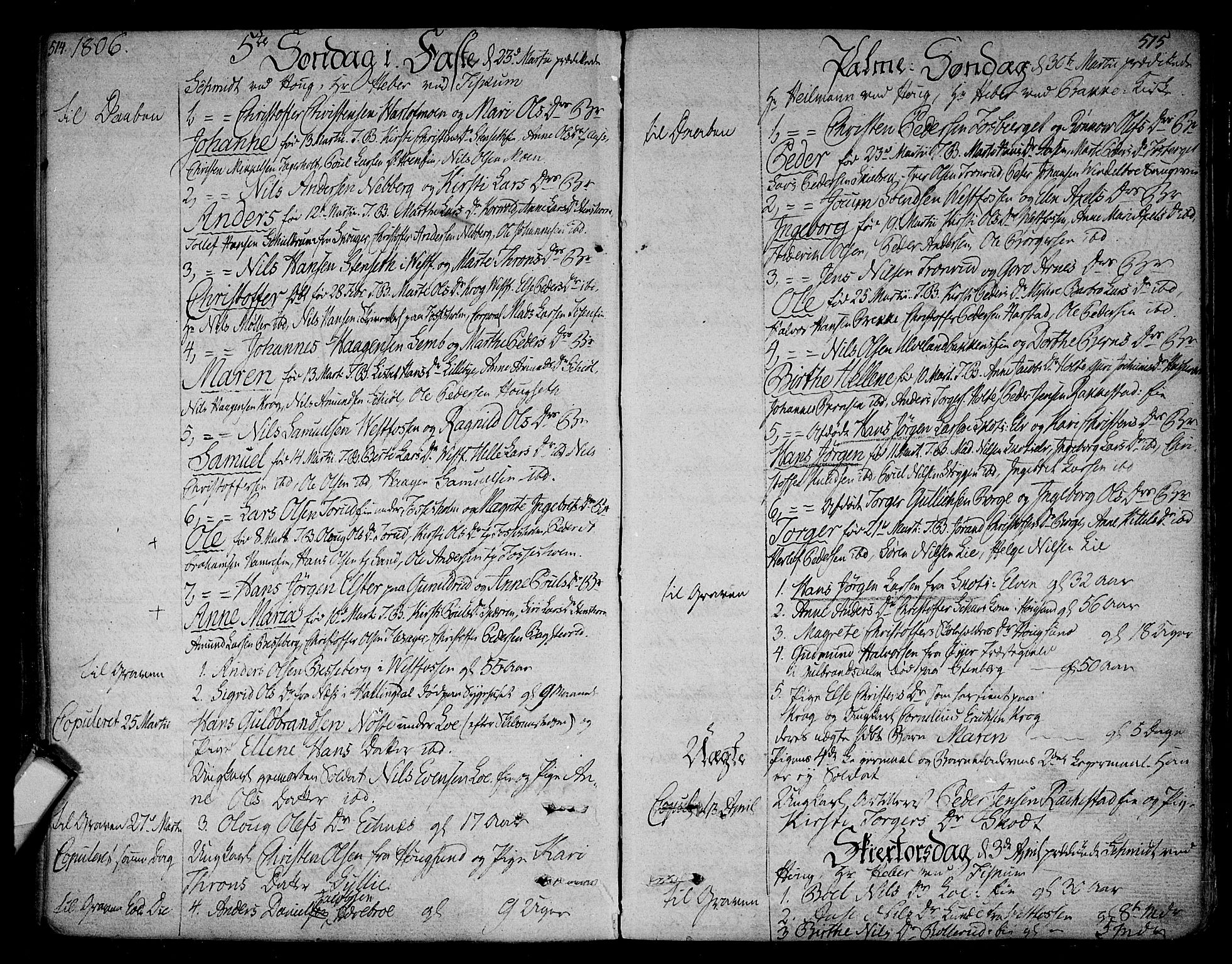 Eiker kirkebøker, AV/SAKO-A-4/F/Fa/L0009: Parish register (official) no. I 9, 1789-1806, p. 514-515